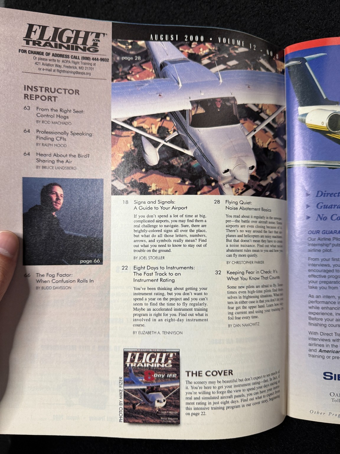 AOPA Flight Training Magazine August 2000 Vol 12 No 8 IFR Rating Pilot Aviation