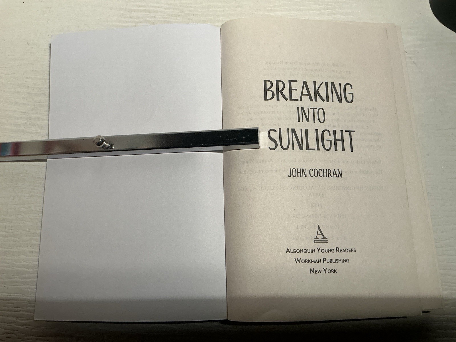BREAKING INTO SUNLIGHT by John Cochran ARC Copy Paperback Like New