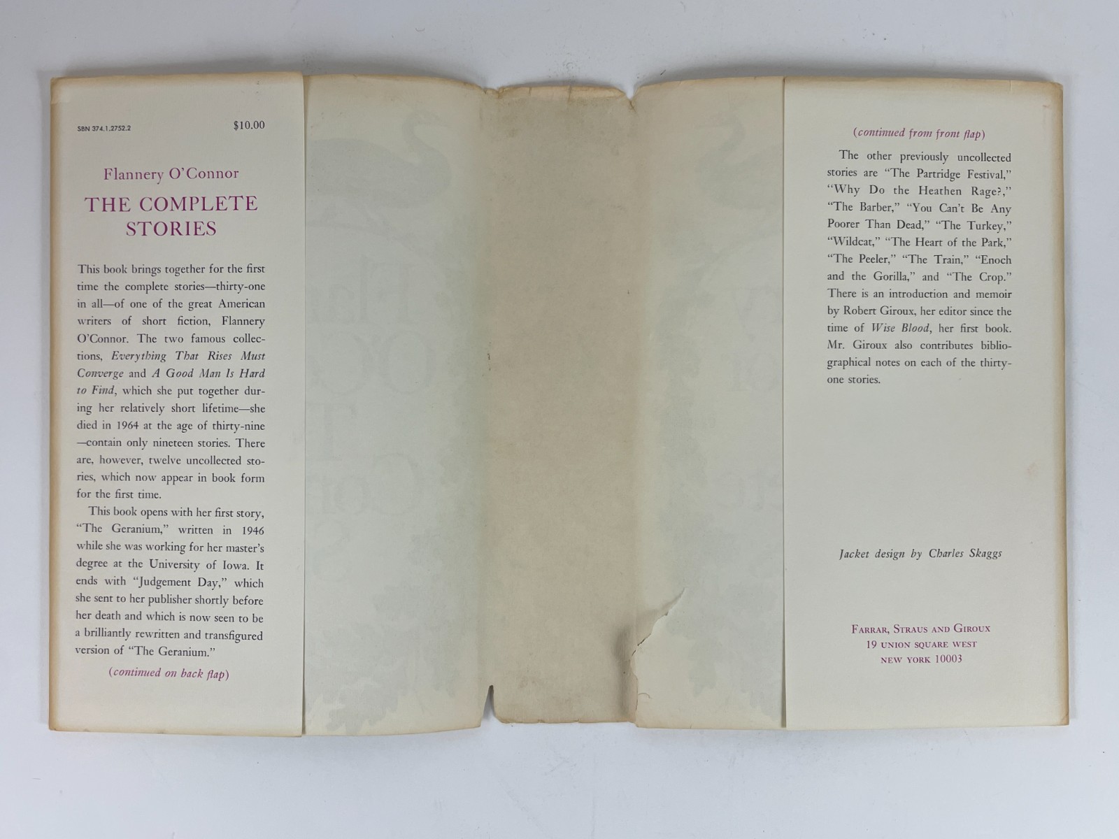Flannery O’Connor The Complete Stories *true 1st edition/print* 1971 HC DJ VG