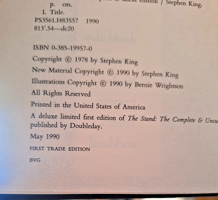 THE STAND STEPHEN KING COMPLETE &UNCUT 1ST EDITION VERY GOOD/NEAR MINT CONDITION