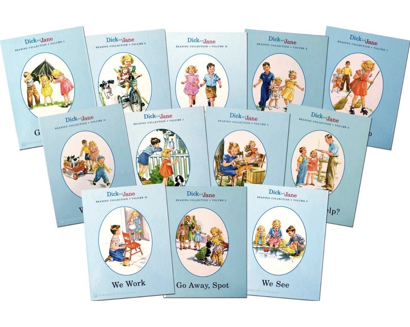 DICK AND JANE 12 Book Reading Collection Set Homeschool Ages 4-8