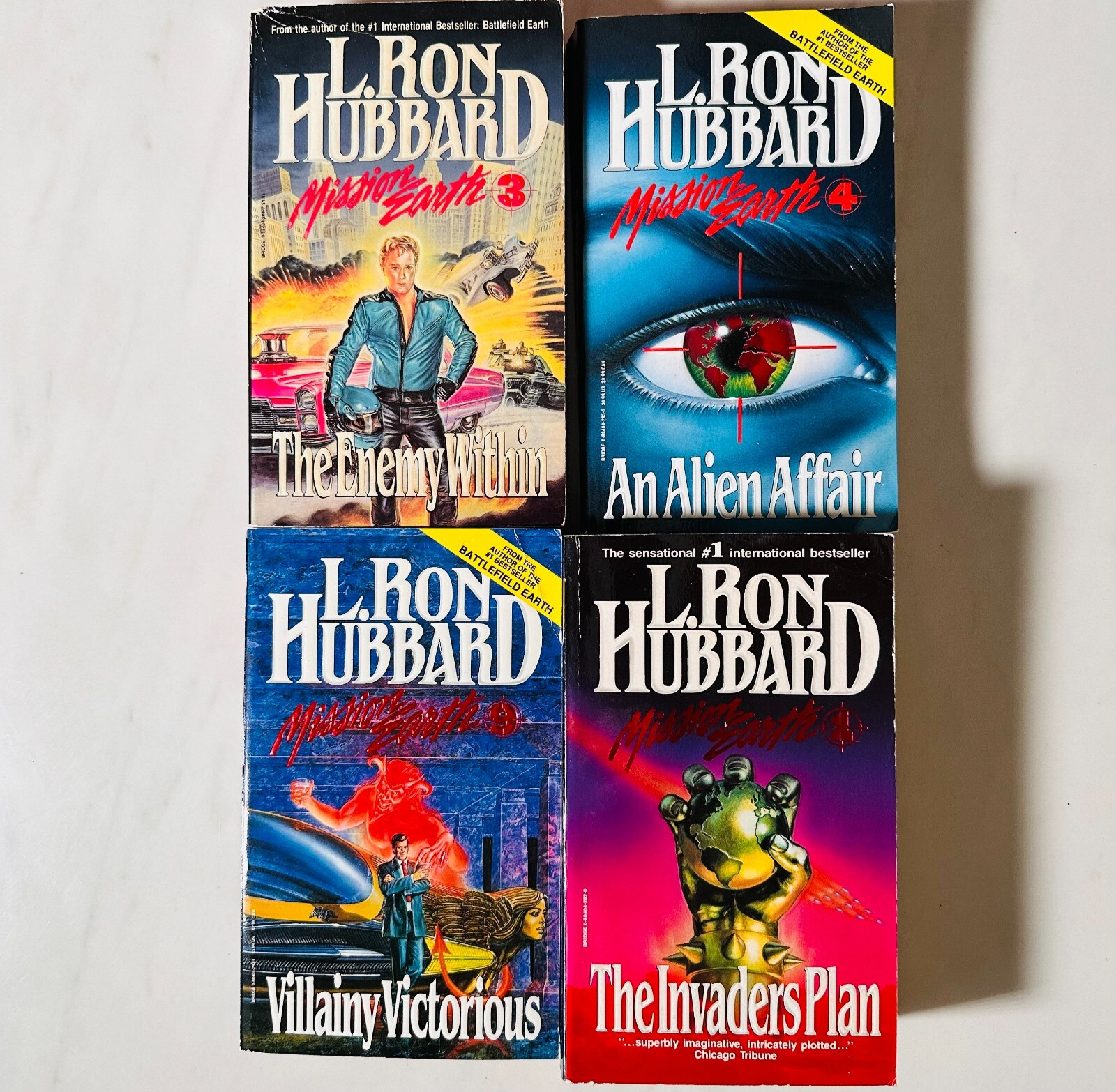 L. Ron Hubbard – Lot of 4 Vintage Science Fiction Paperback Novels 1 3 4 9