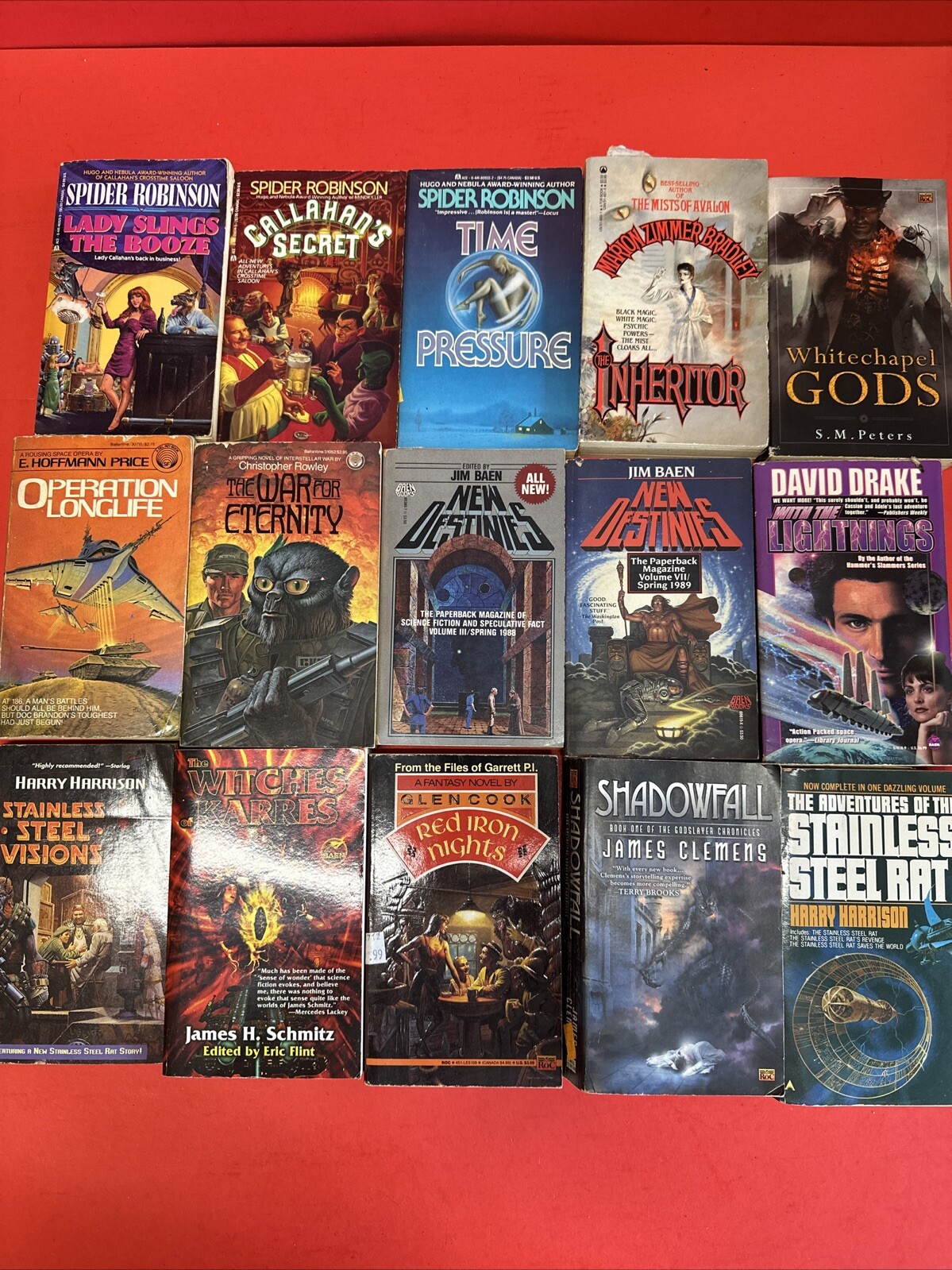 SCIENCE FICTION FANTASY LOT OF 15 PAPERBACK BOOKS SCI FI MULTIPLE AUTHORS