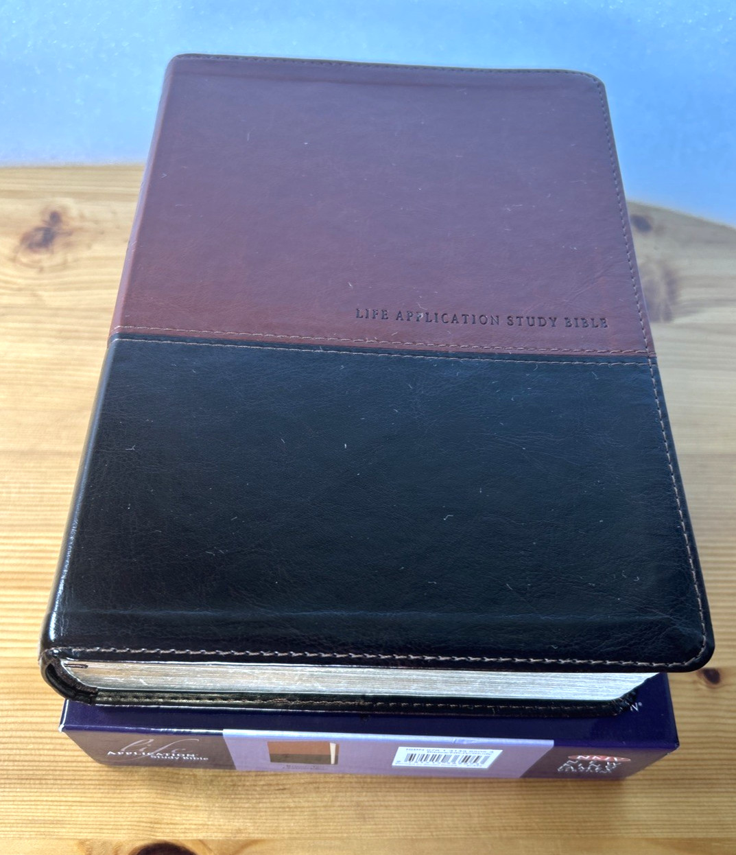 Scarce! NKJV Life Application Study Bible Brown Tan Leatherlike Indexed OOP VG+