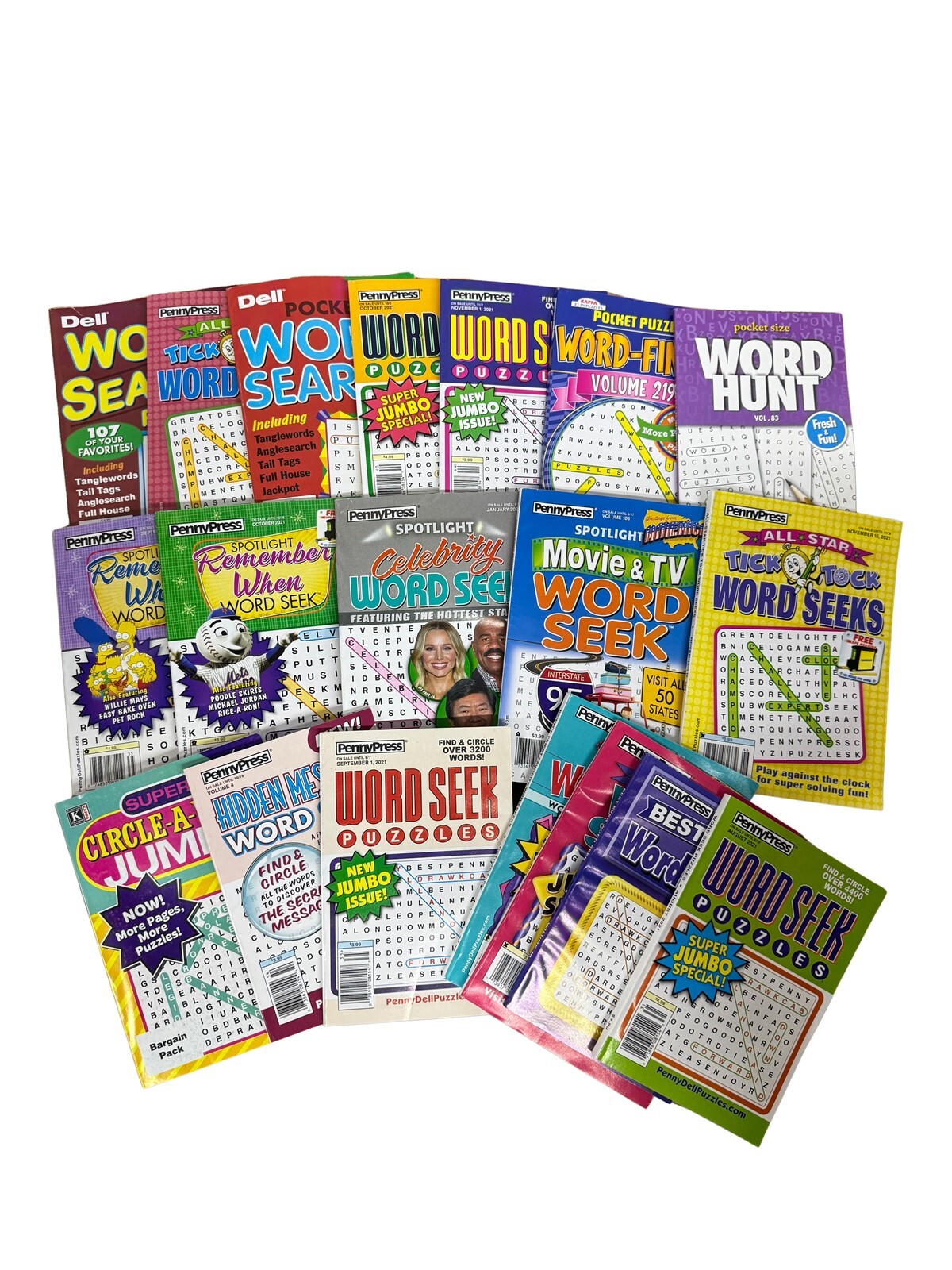Lot of 10 Word Search Puzzle Books Mixed Unsorted Penny Press Dell Kappa Bundle