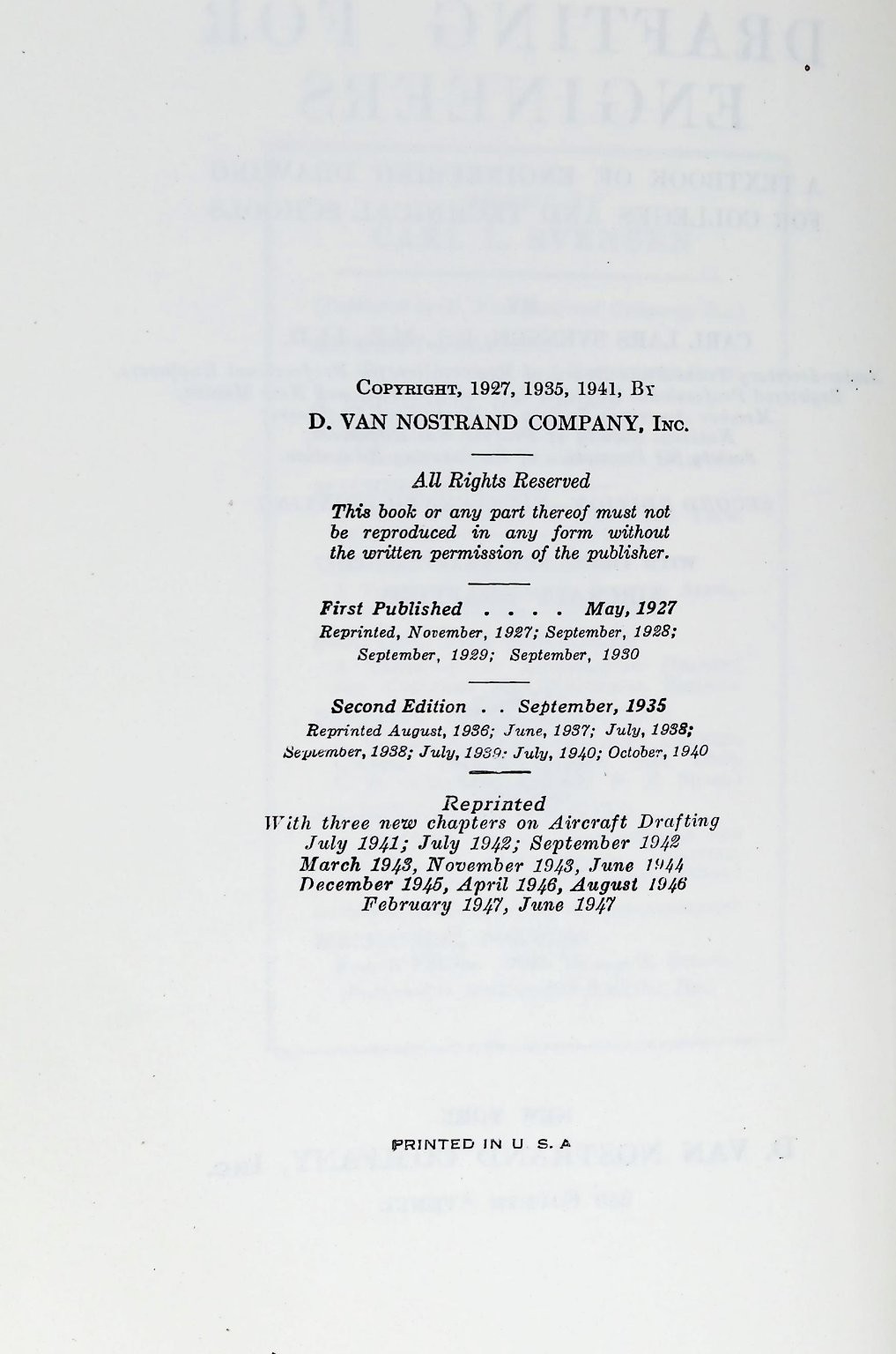 Drafting for Engineers Svensen 1947 Aircraft Drawing Engineering Textbook