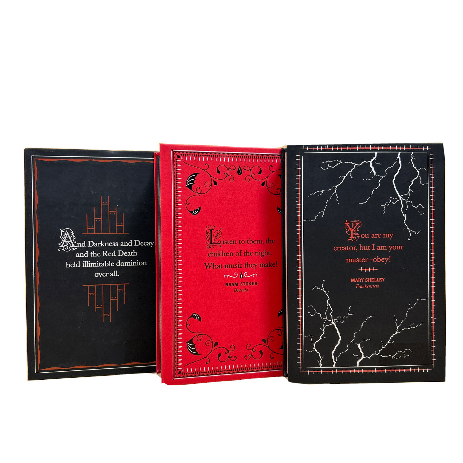 ❤️3 HORROR CLASSICS Dracula, Frankenstein, Edgar Allen Poe, FlexiBound BRAND NEW
