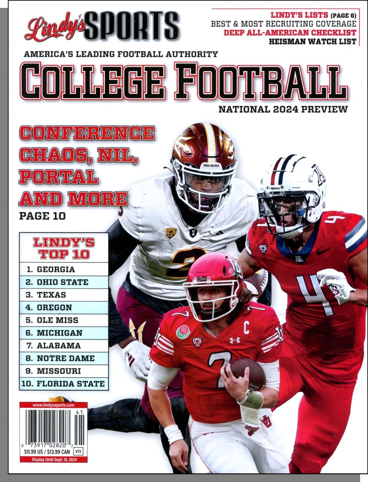 Lindy’s Sports College Football National 2024 Preview – New Book! 264 Pages!