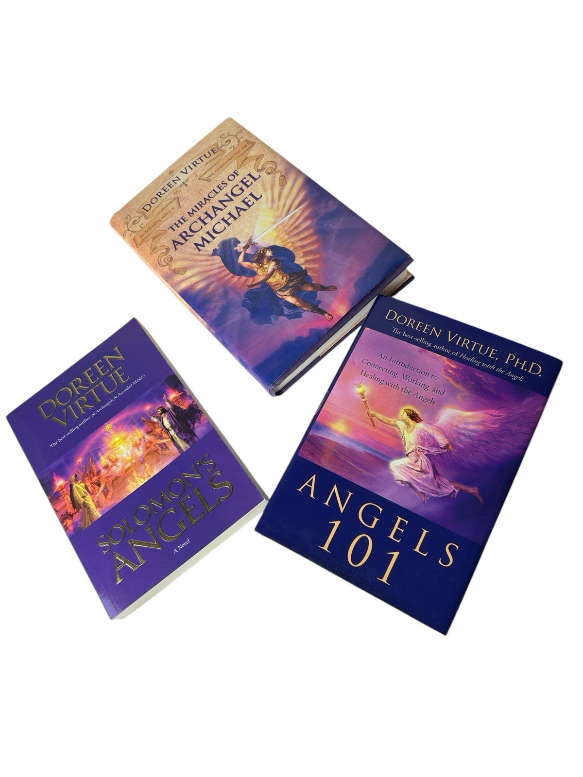 Lot Of 3 Books Doreen Virtue Archangel Michael Solomon’s A Novel & Angels 101