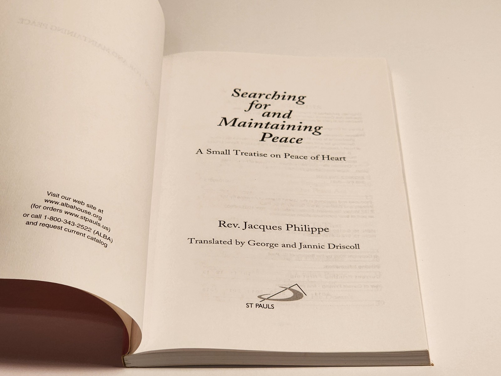 Searching for and Maintaining Peace by Philippe Rev J Religious Theology PB