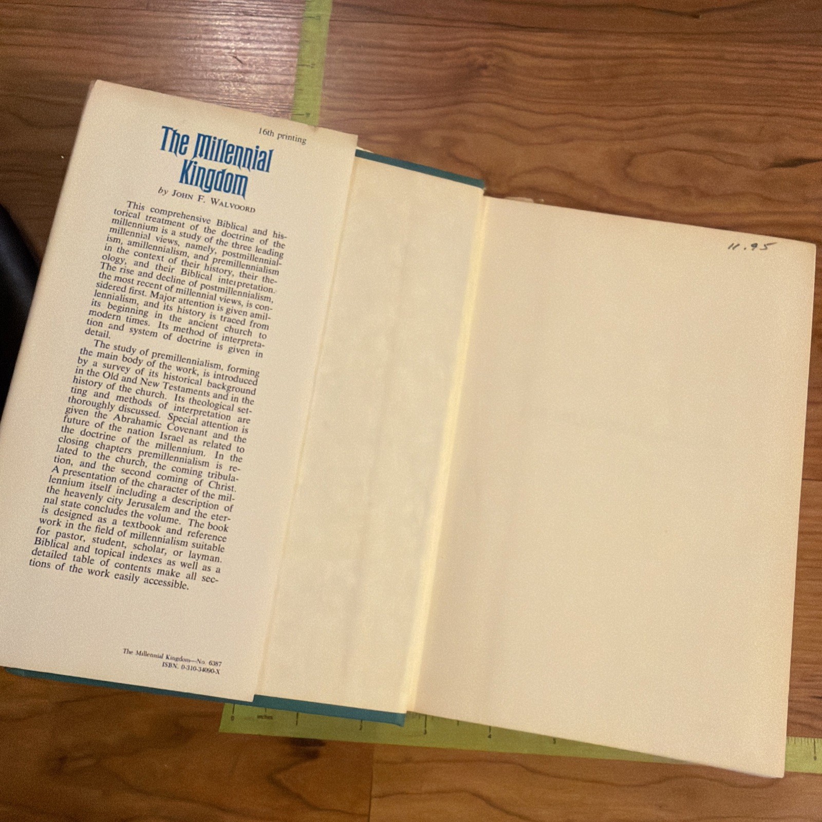 The Millennial Kingdom John Walvoord 1981 Hardcover Premillennial Theology