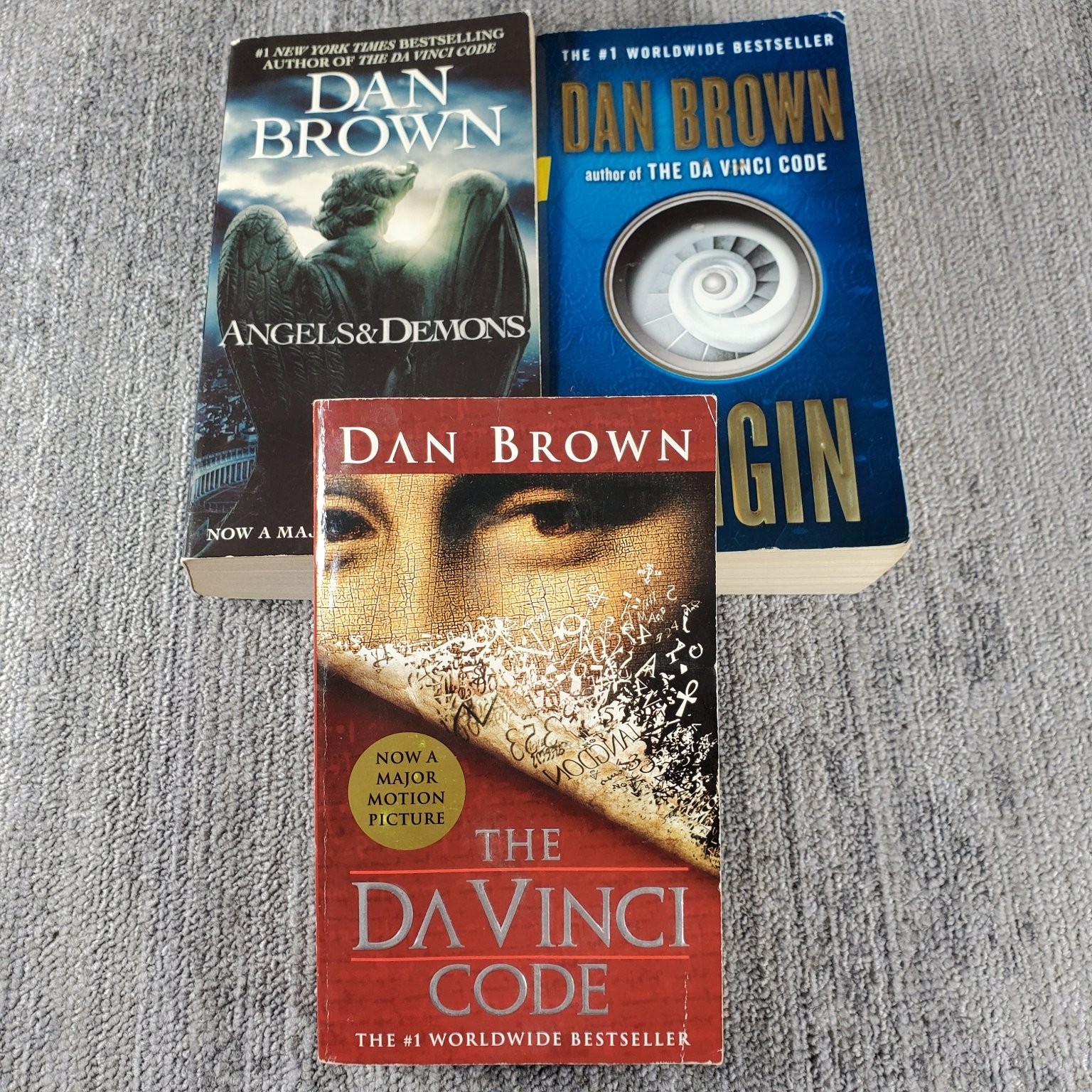 Dan Brown Robert Langdon Series Lot 3 Books Da Vinci Code Angels Demons Origin