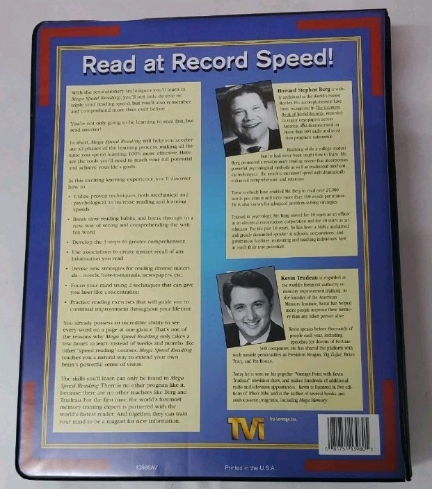 MEGA SPEED READING By Howard Stephen Berg & Kevin Trudeau