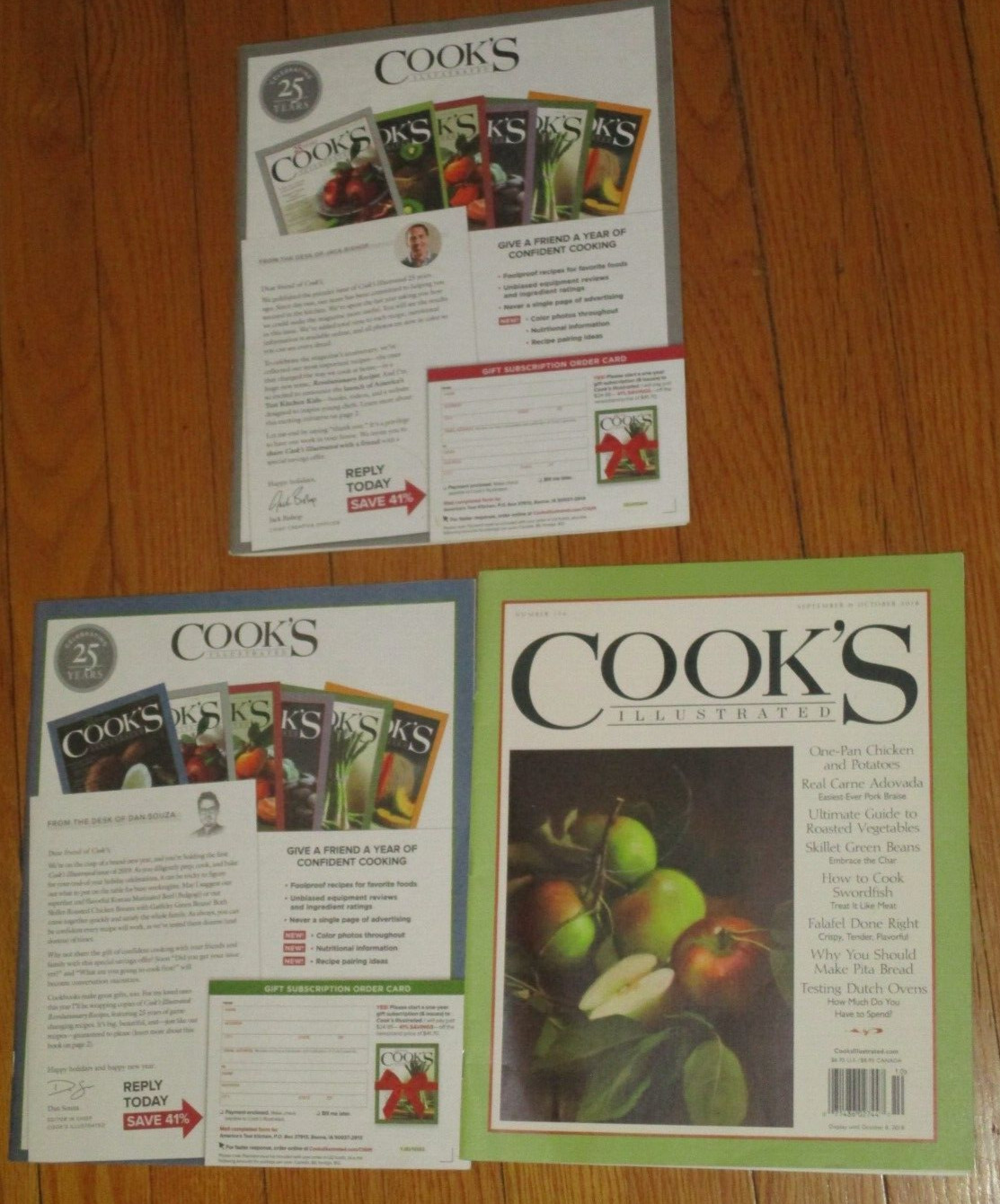 Cook’s Illustrated Lot 3 Back Issues New Sept Oct Nov Dec 2018 Jan Feb 2019 Mag