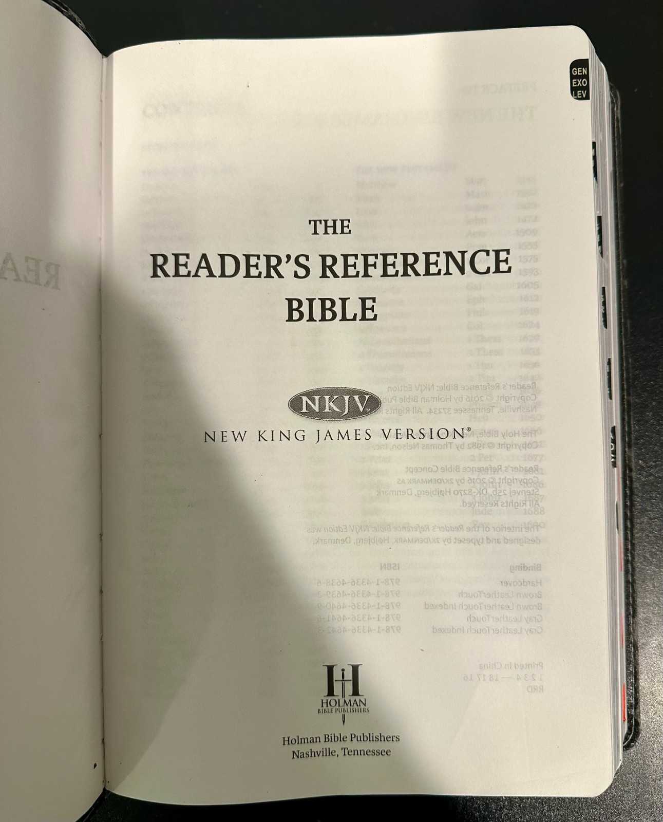 Reader’s Reference Bible: NKJV Edition, Gray Leathertouch, Indexed Holman Bible