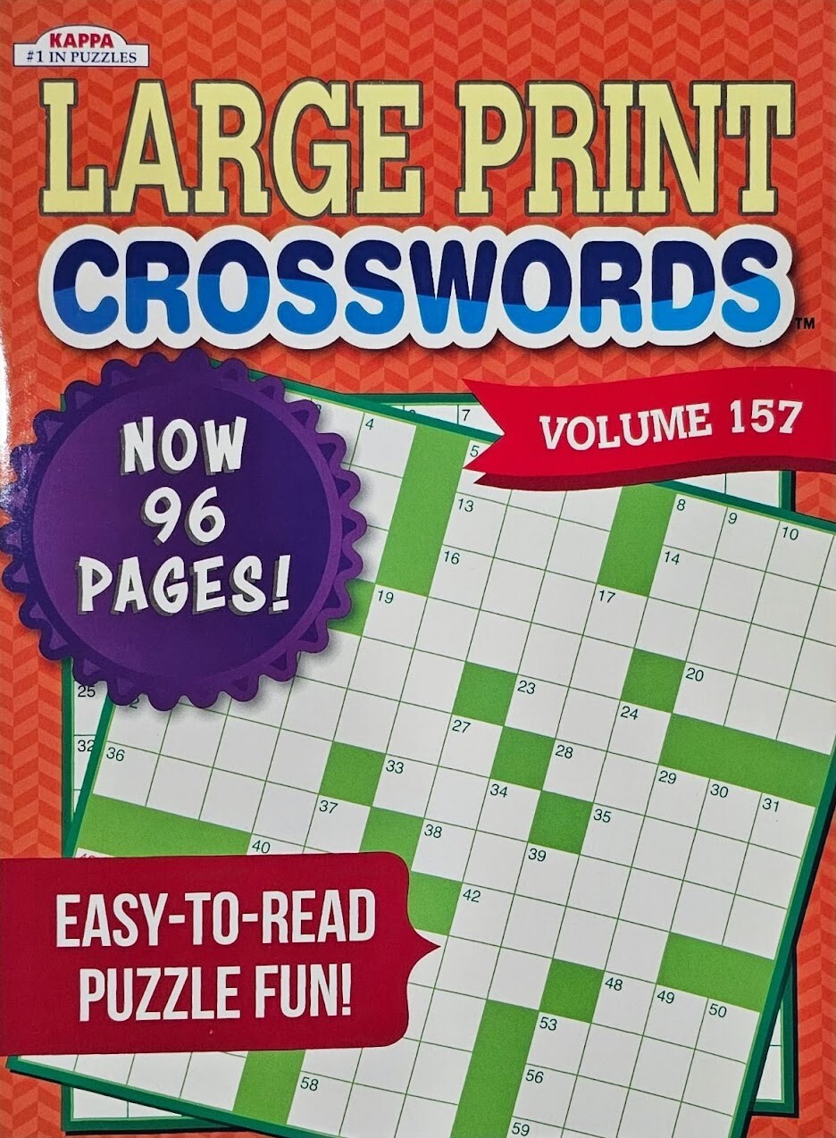 Kappa Large Print Crosswords Puzzle Books, 32 Different Volumes to Select U-PICK