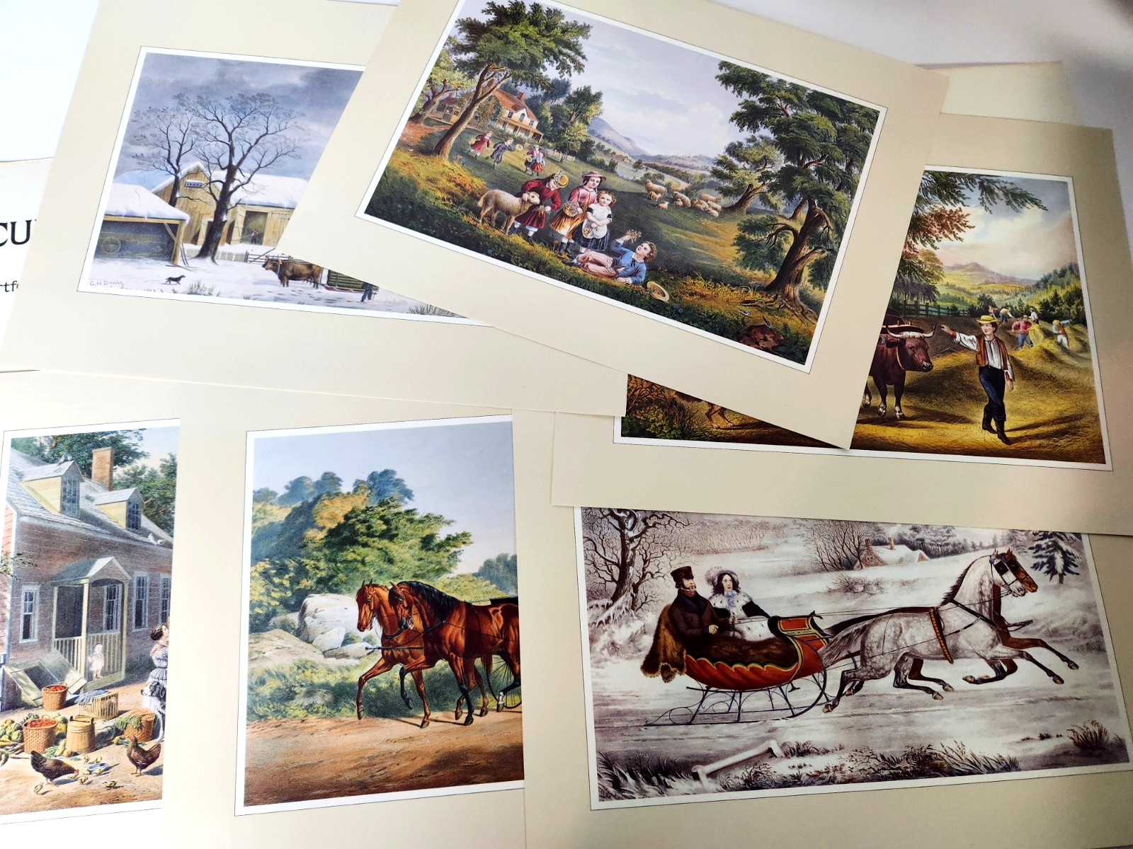 Currier & Ives Folio 6 Color Art Prints Americana Dover Vintage 1991 9X12