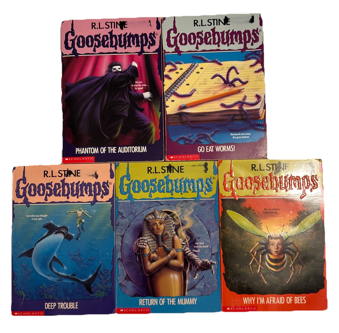6 Vintage Goosebumps Books By R.L. Stine Mixed Titles Classic Horror