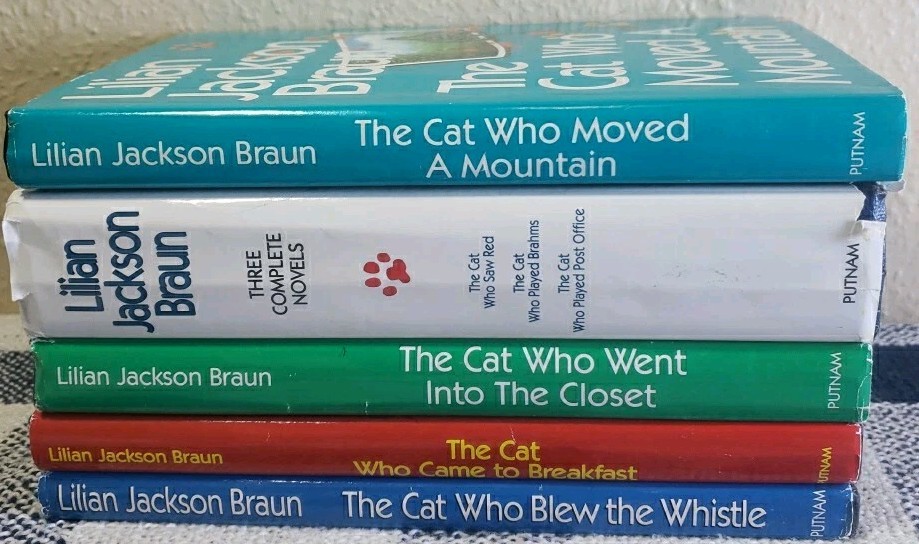 Lilian Jackson Braun “The Cat Who” 5 Book Lot G.P. Putnam’s Sons Hardcover