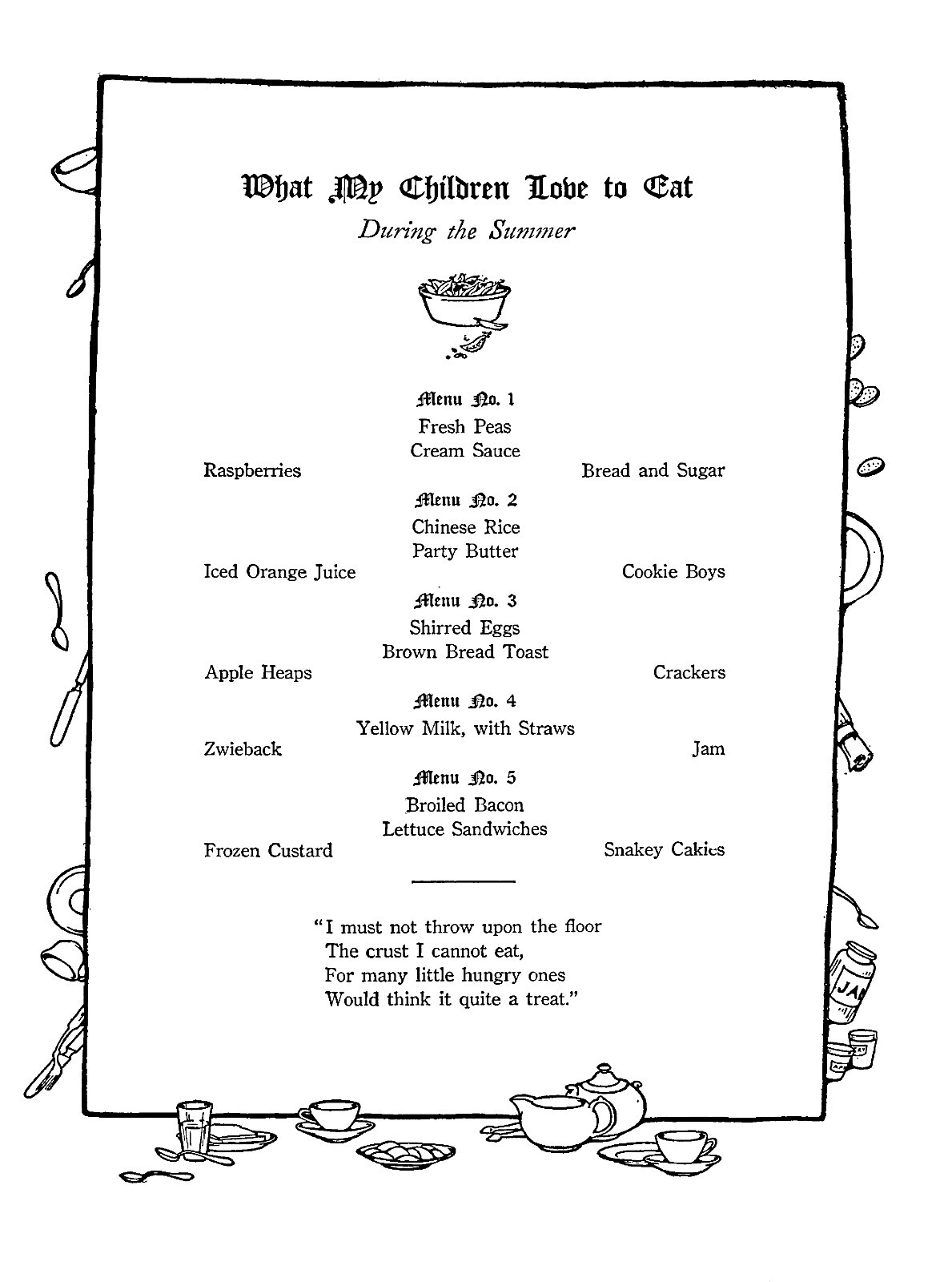What My Children Love To Eat Cookbook 1915 (48 Pages)