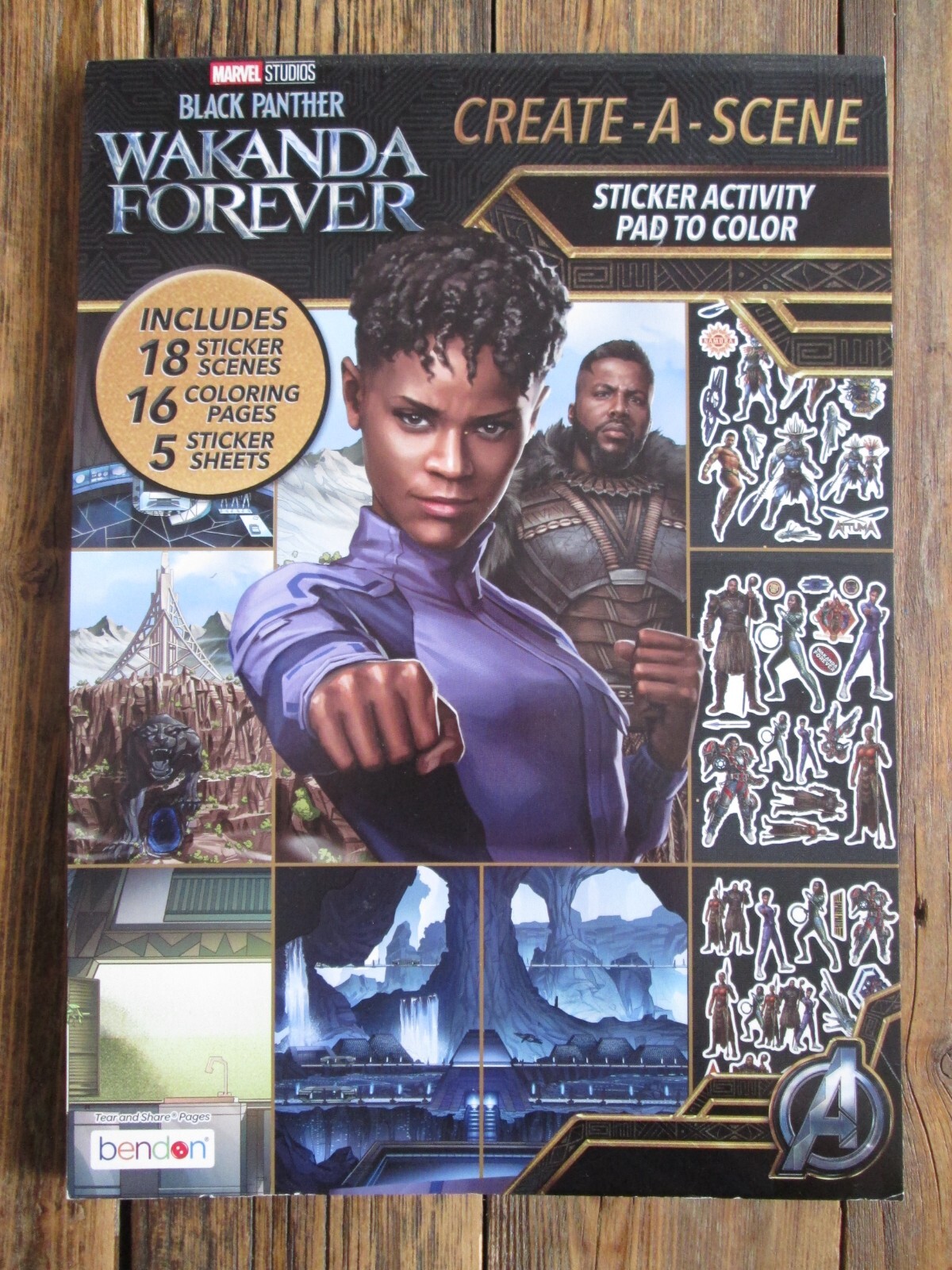 NEW Black Panther Wakanda Forever Create-a-Scene Book Bendon Sticker Coloring