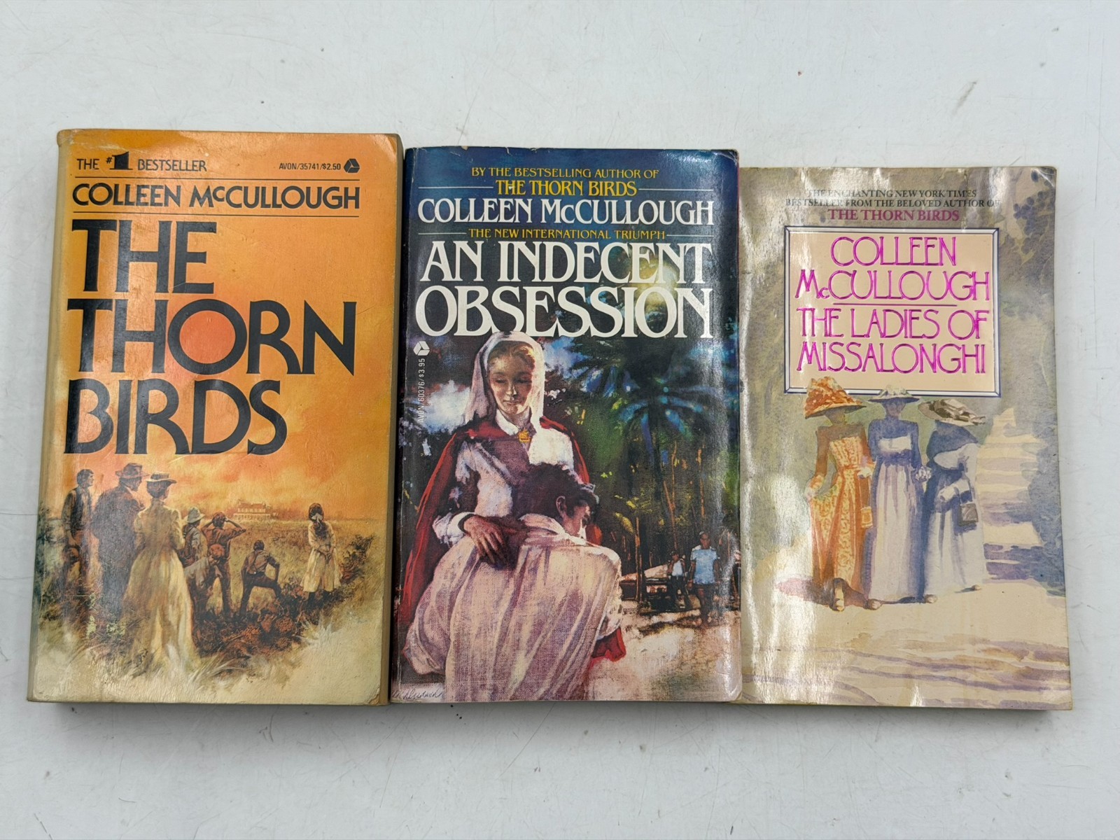 Colleen McCullough Book Lot 3 PB The Thorn Birds Ladies of Missalonghi Obsession