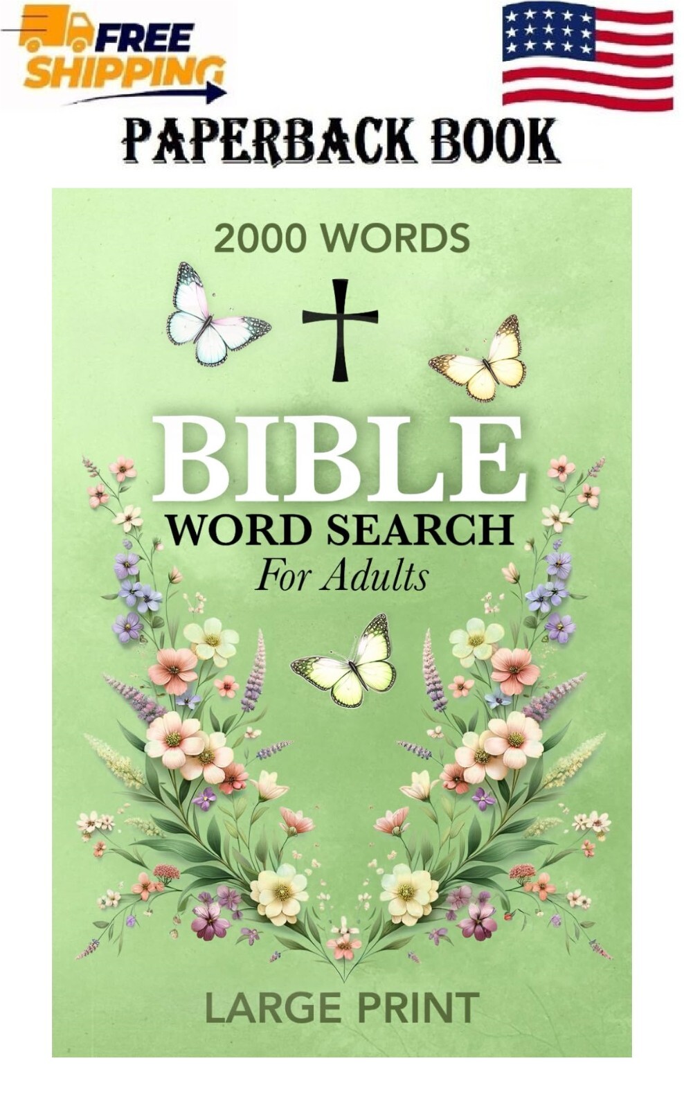 Bible Word Search Large Print: Inspiring Christian Wordfind Puzzles for Ad – NEW