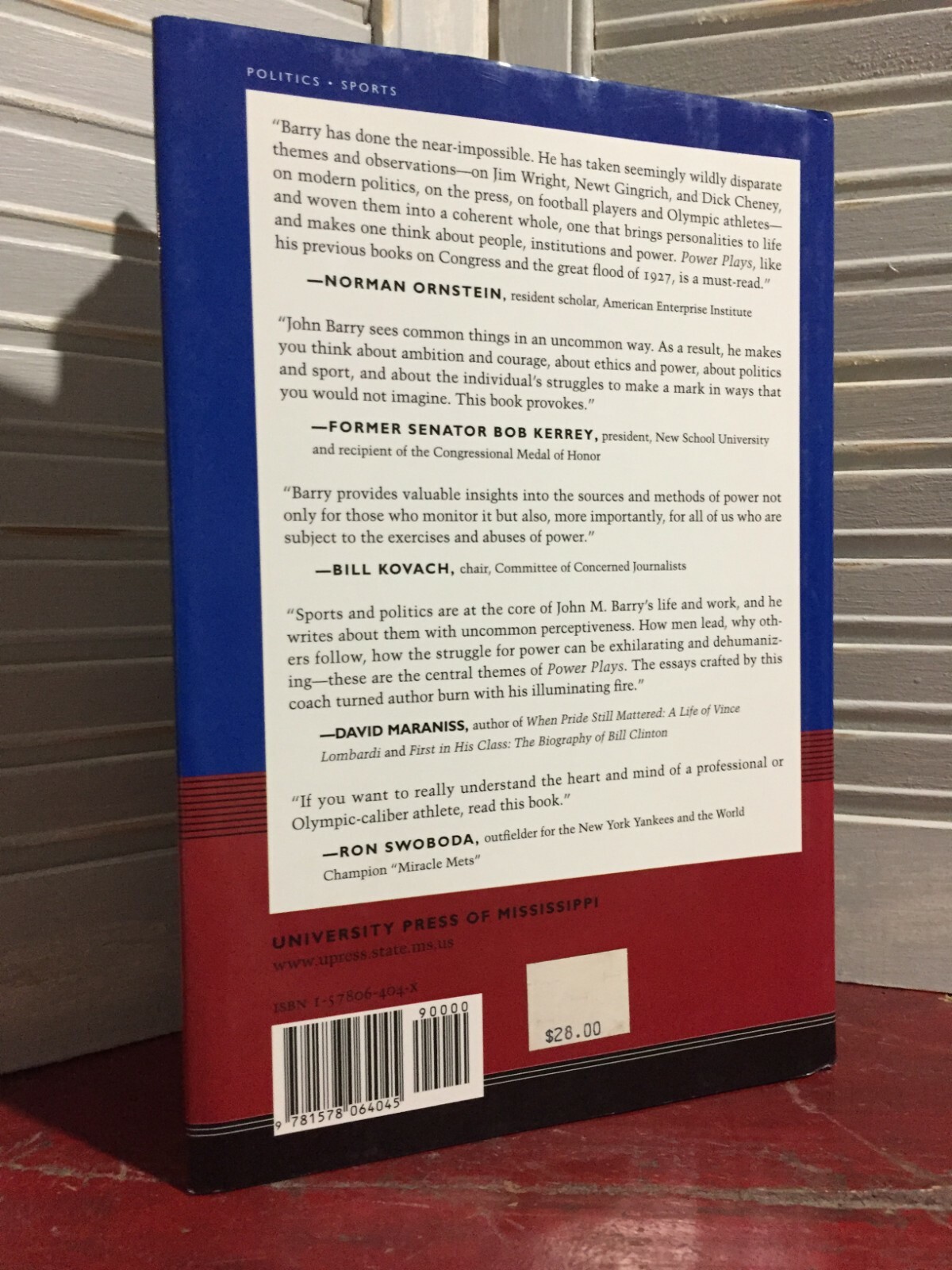 AUTOGRAPHED COPY – POWER PLAYS by John M. Barry (2001, Hardcover)
