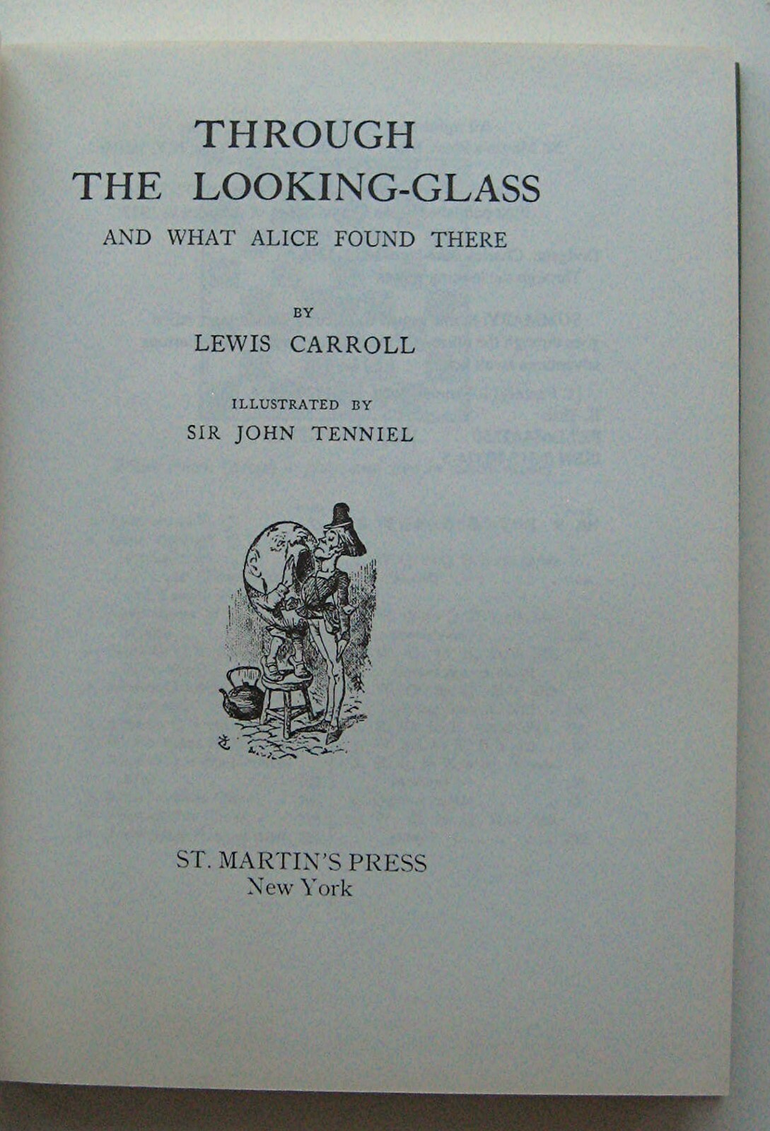 THROUGH THE LOOKING-GLASS Lewis Carroll ILLUS Sir John Tenniel HC DJ 1977 1st X1
