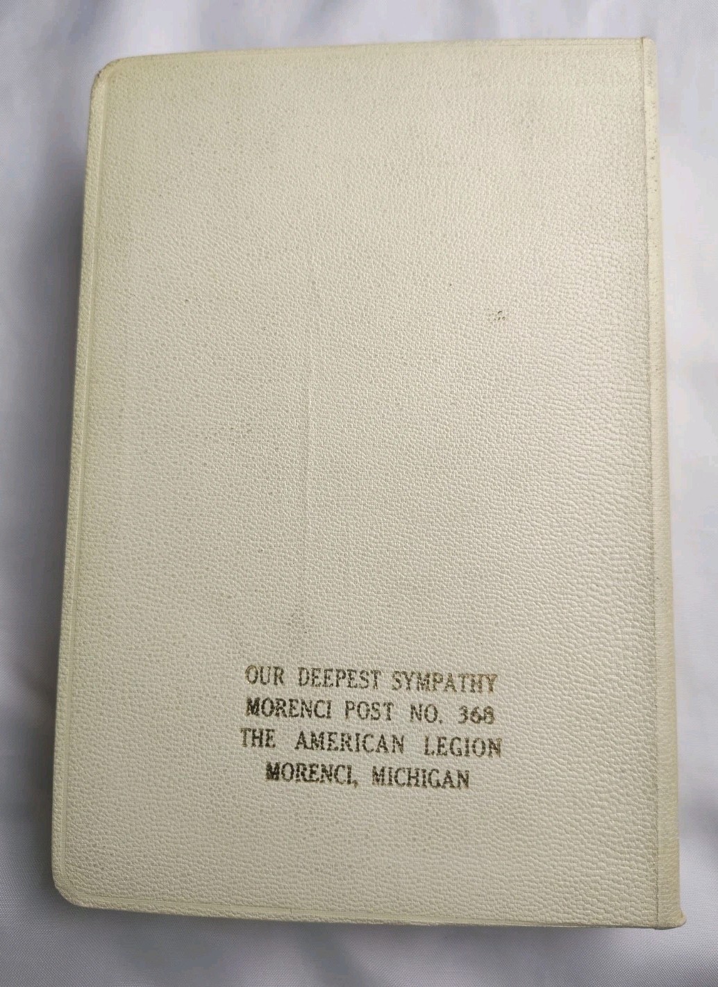 Holy Bible KJV Memorial Edition 1962 White Self Pronouncing American Legion Gilt