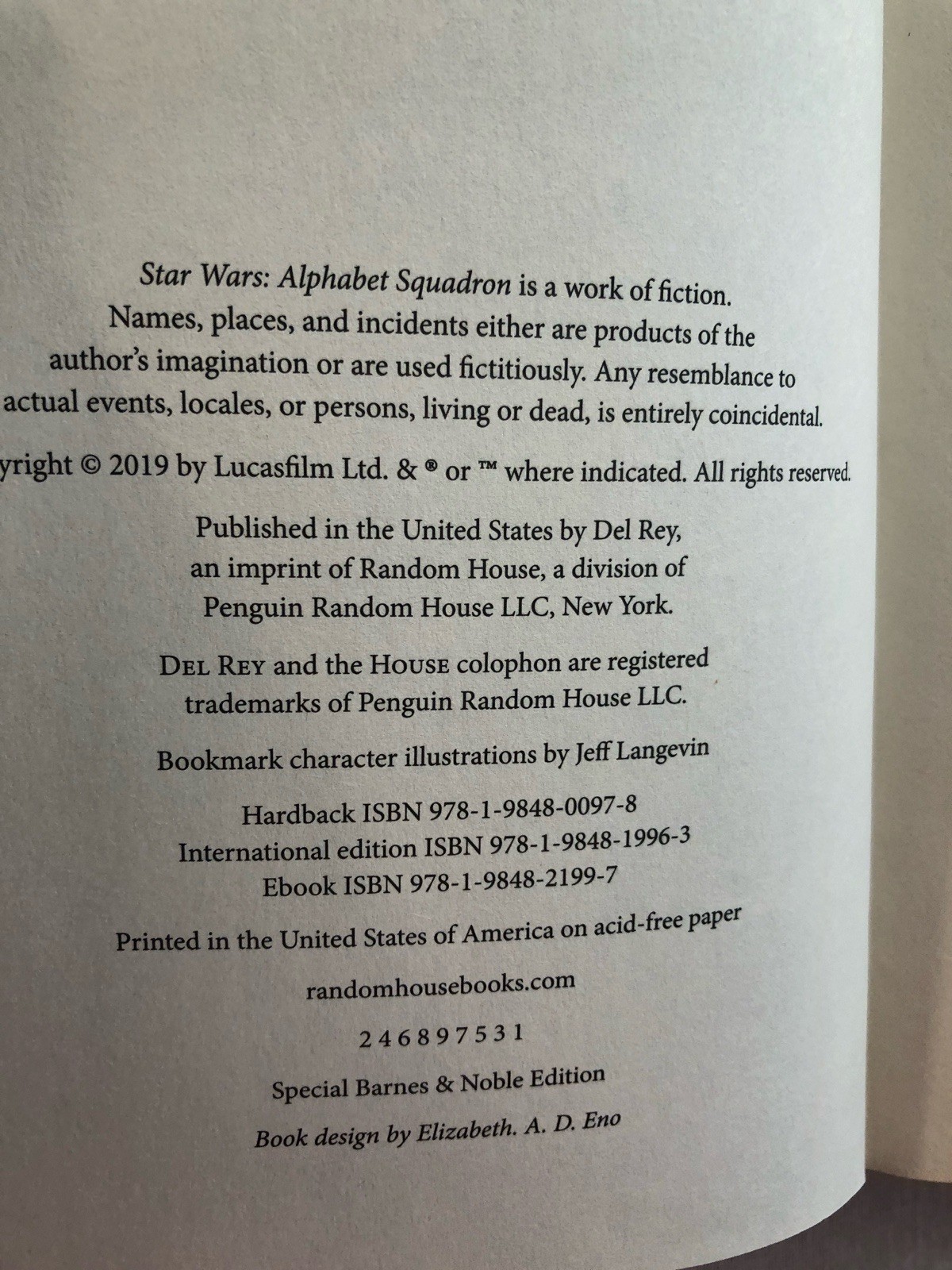 Star Wars: Alphabet Squadron by Alexander Freed (2019, First Ed. HC)