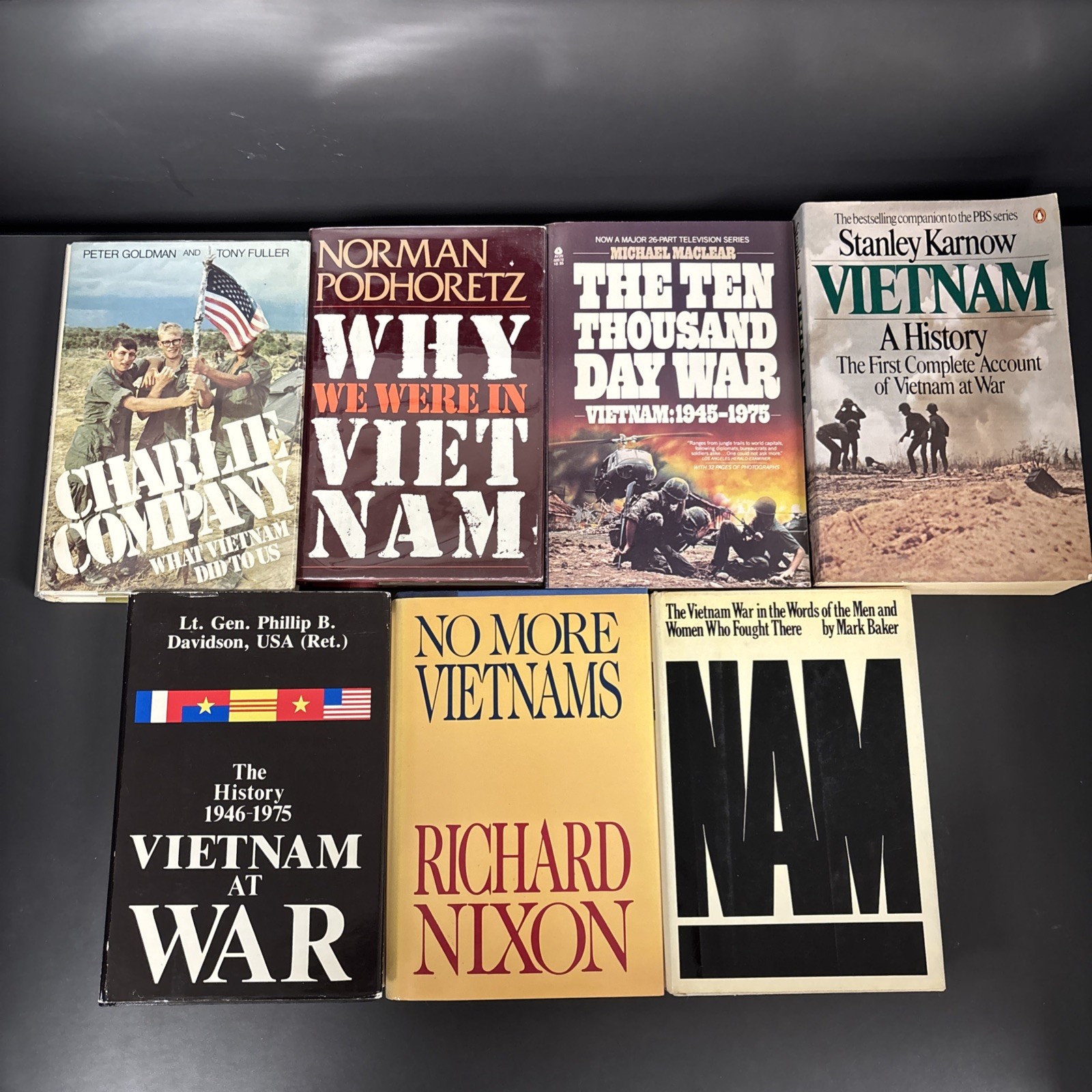 Lot of 7 Vietnam War NON FICTION Military Hardcover & Paperback Books