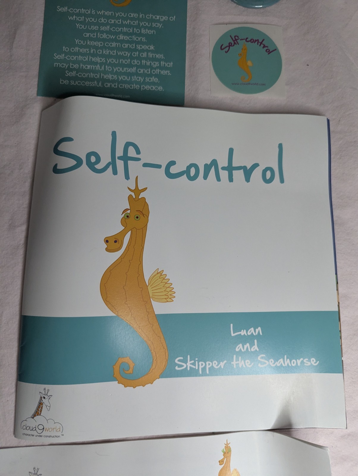 Home School Teachers Cloud 9 world character book SELF-CONTROL 2nd-5th w/ poster