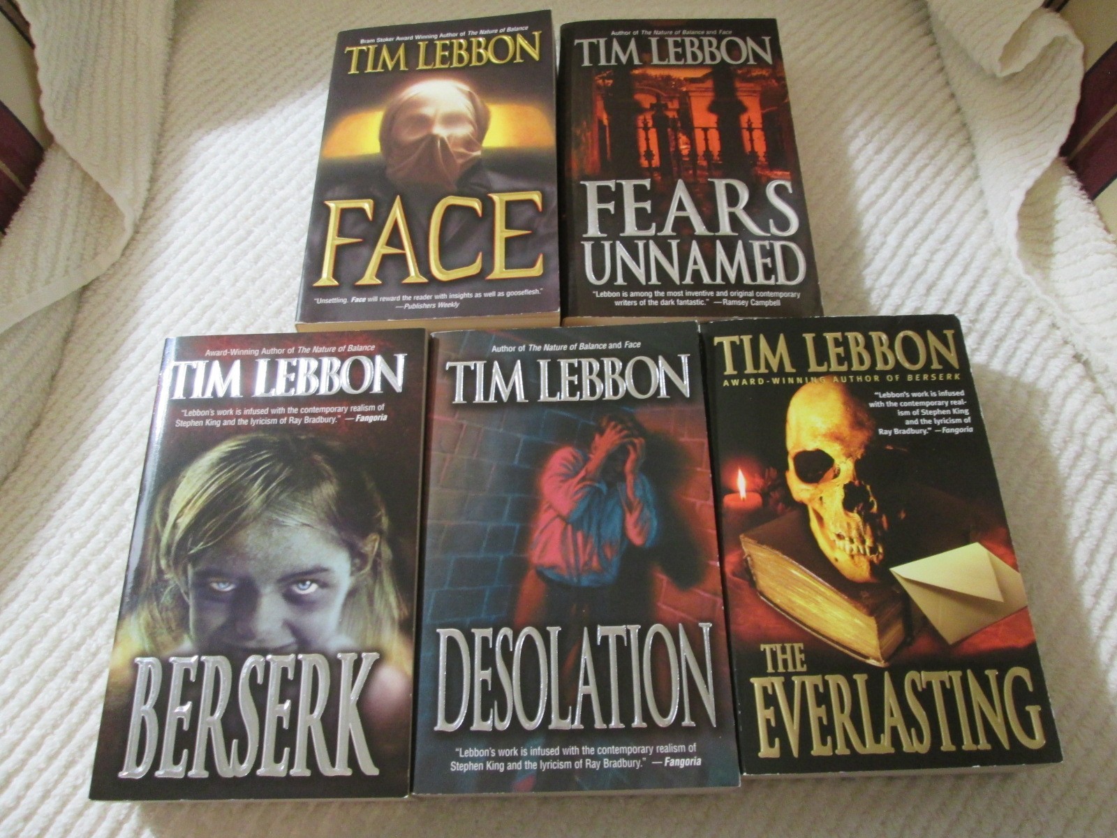 Lot 5 Tim Lebbon (Berserk, Desolation, Everlasting, Face, Fears Unnamed) Horror