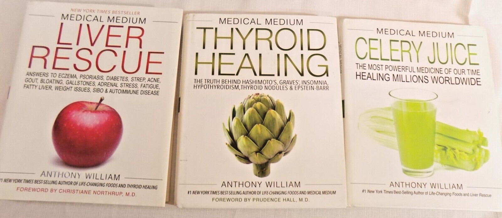 Medical Medium ANTHONY WILLIAM 3 Hardcover books Liver Thyroid Celery VG