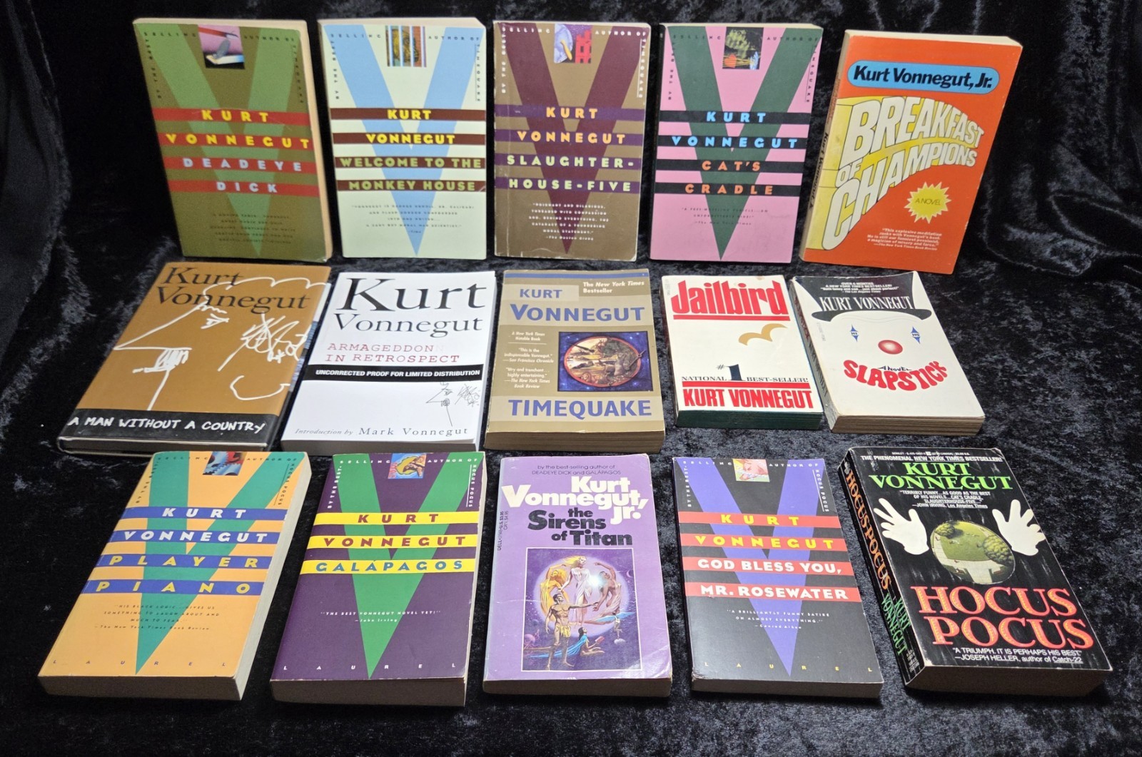 Kurt Vonnegut 15 Book Lot Slaughterhouse Five Breakfast Of Champions Uncorrected