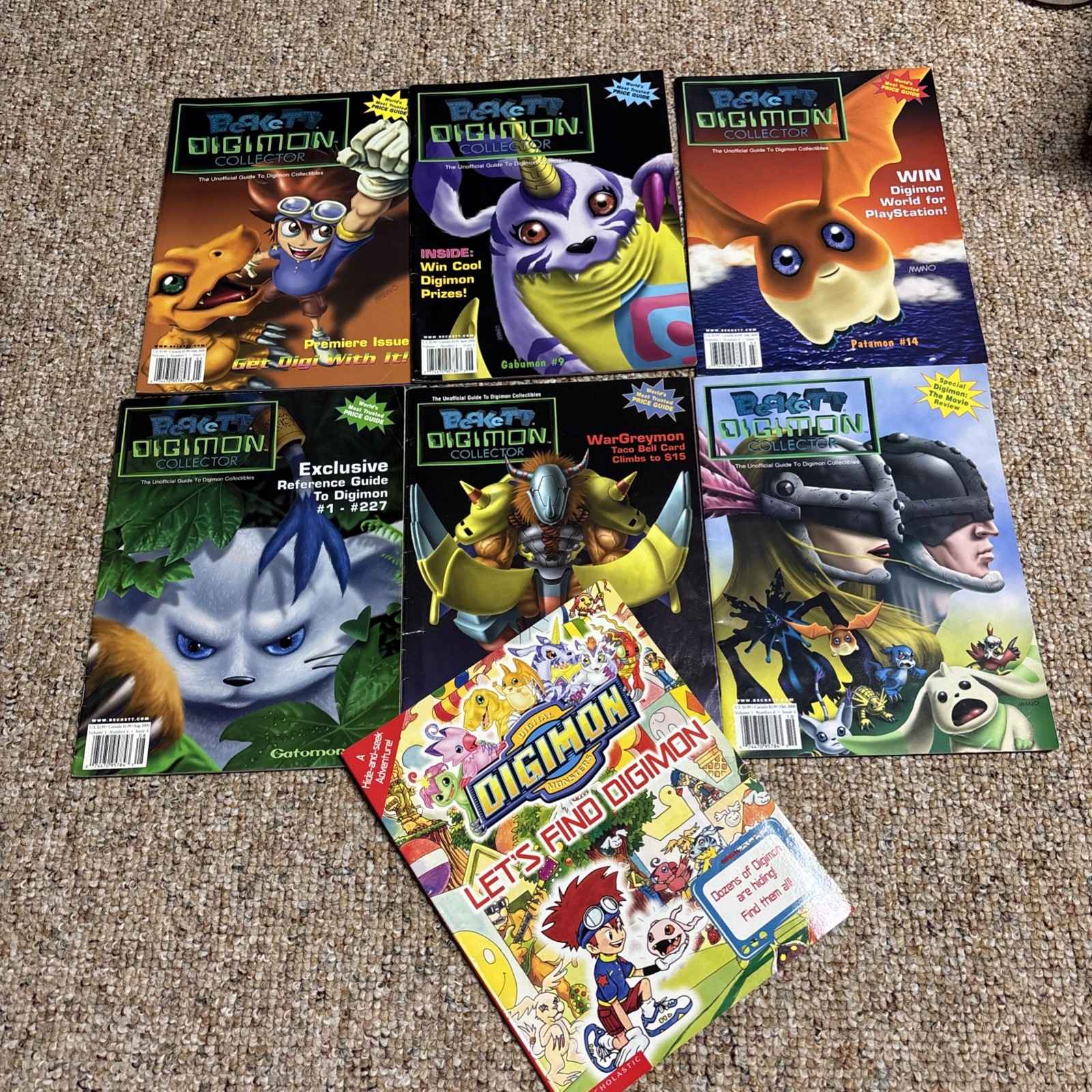 Lot of 6 Vintage 2000 #1-6 Digimon Books – conditions vary +Let’s find Digimon