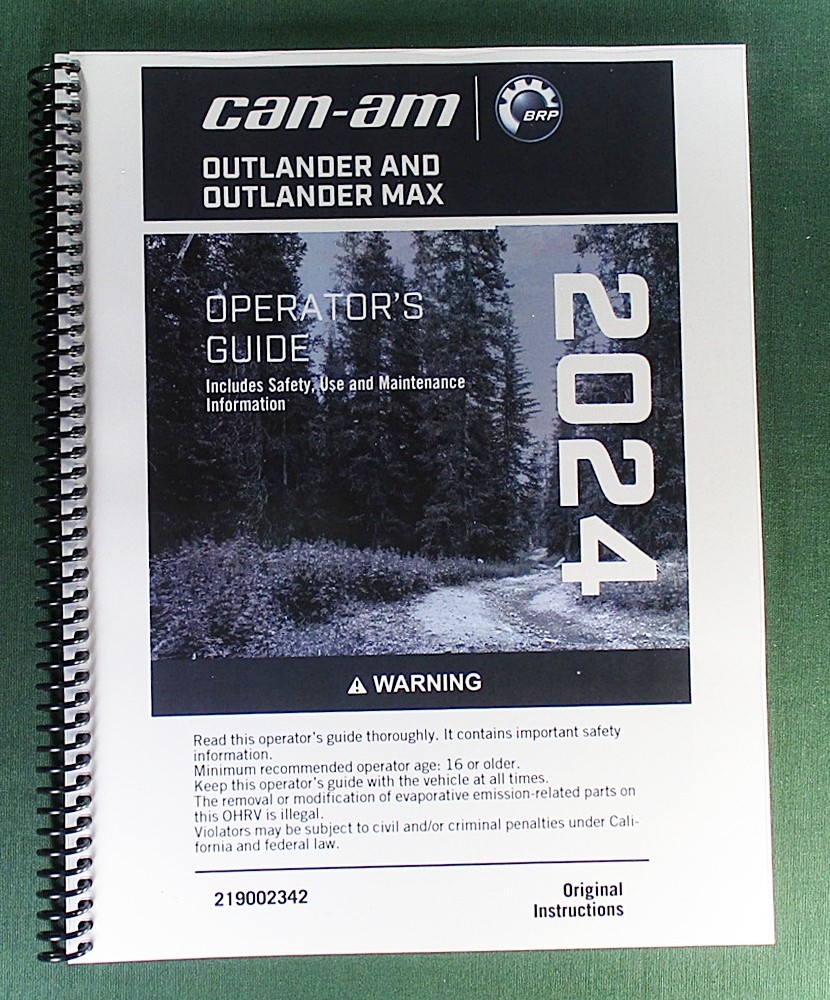 2024 Can-Am Outlander 700 DPS 4X4 Owner’s Manual: 394 Pages & Protective Covers