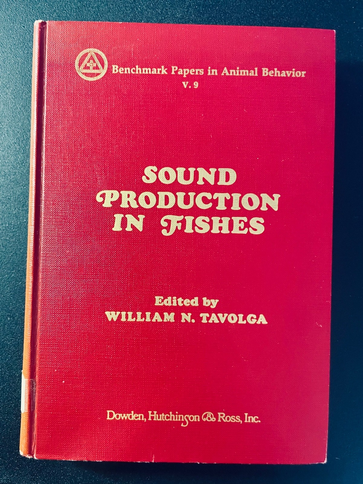 Sound Production in Fishes 1977 Tavolga Benchmark Animal Behavior 9 Ex-Library