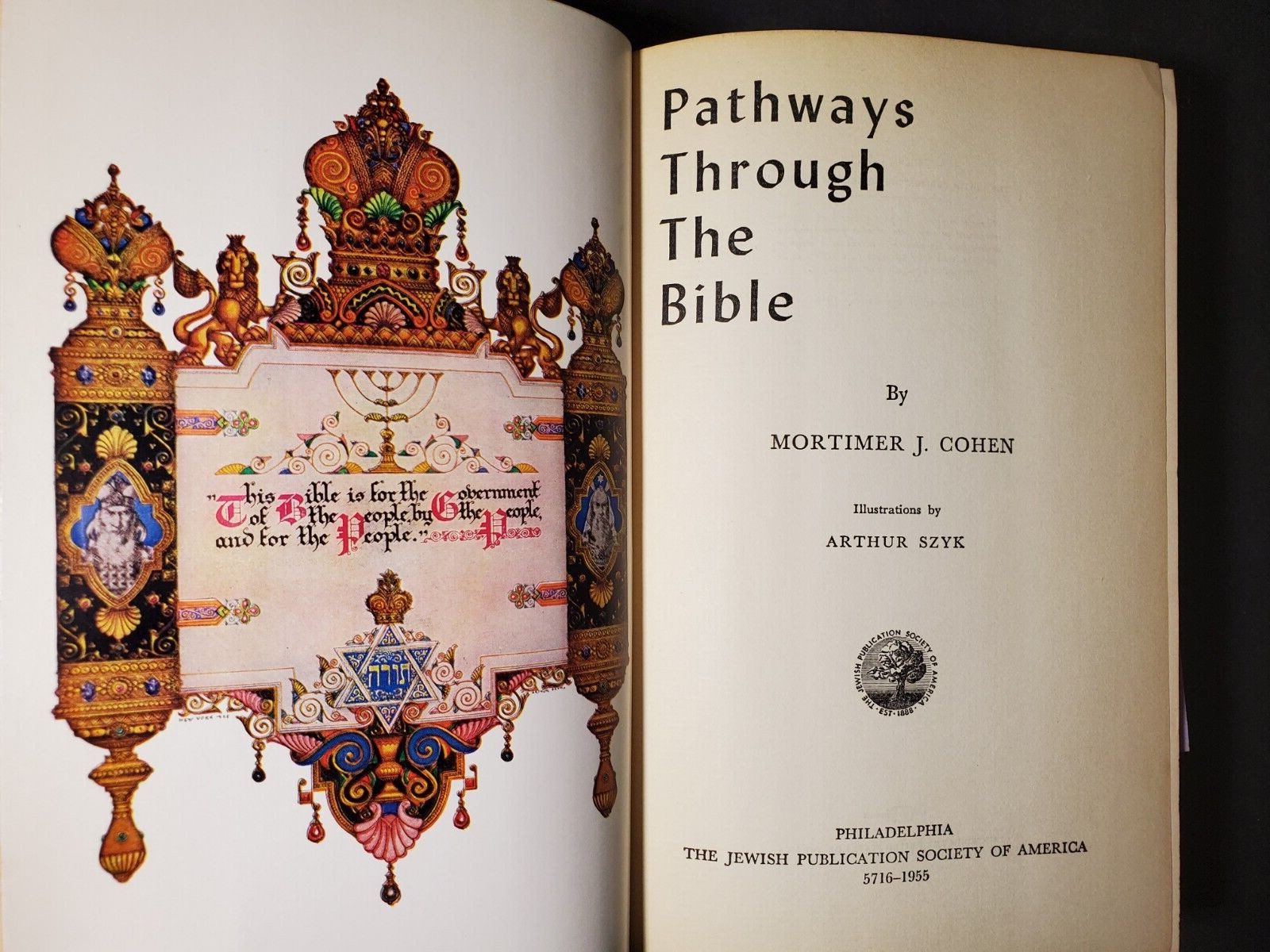 Vtg Pathways Through The Bible (1946) by Mortimer J. Cohen 11th Impression 1955