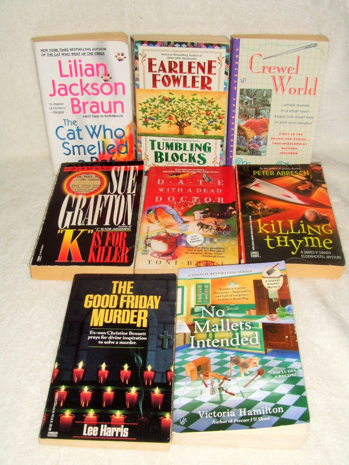 Lot Of 8 Assorted Cozy Mysteries ~ Mixed Authors ~ Used Paperbacks ~ i