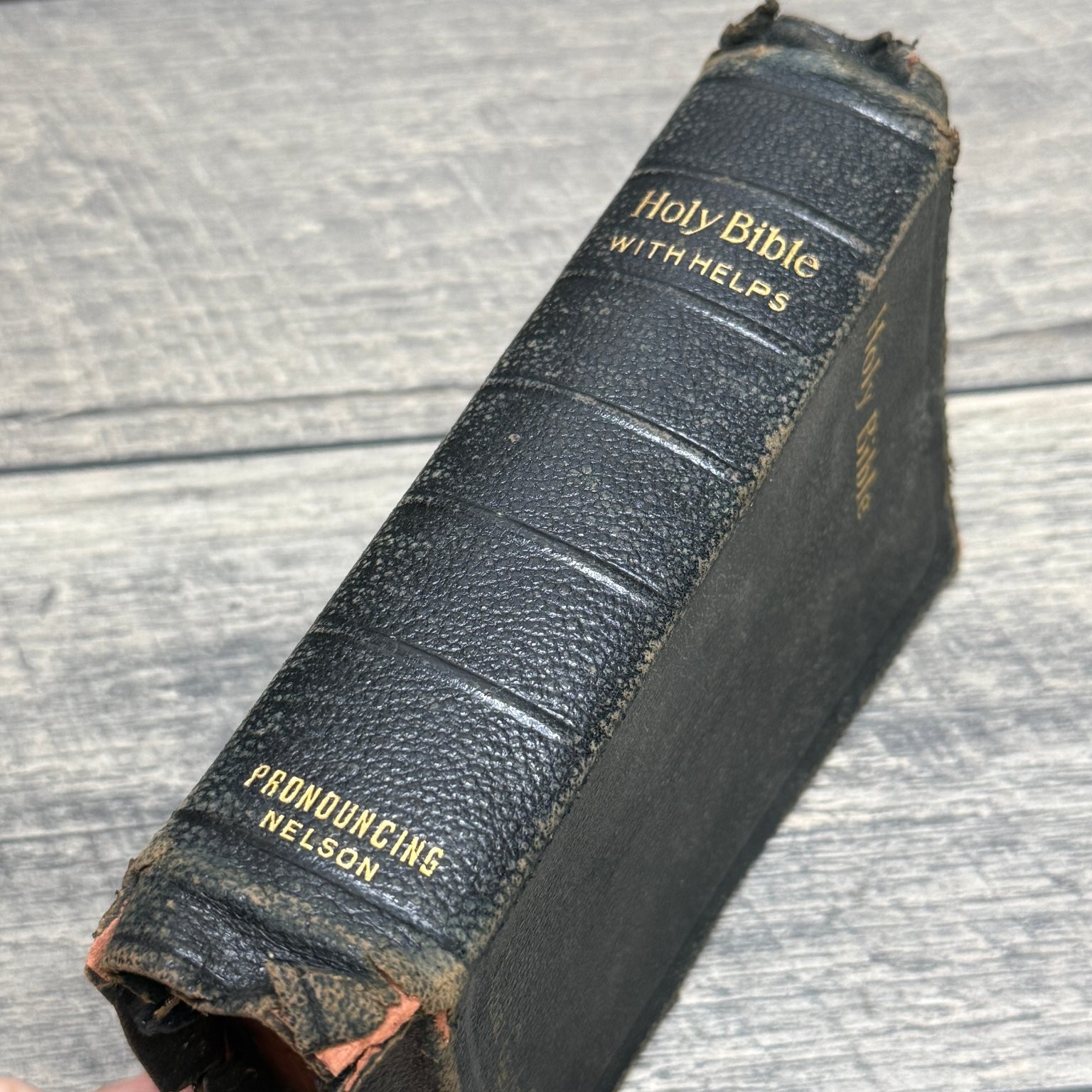 Holy Bible KJV With Helps Pronouncing Nelson 1930’s Black Face Type Color Maps