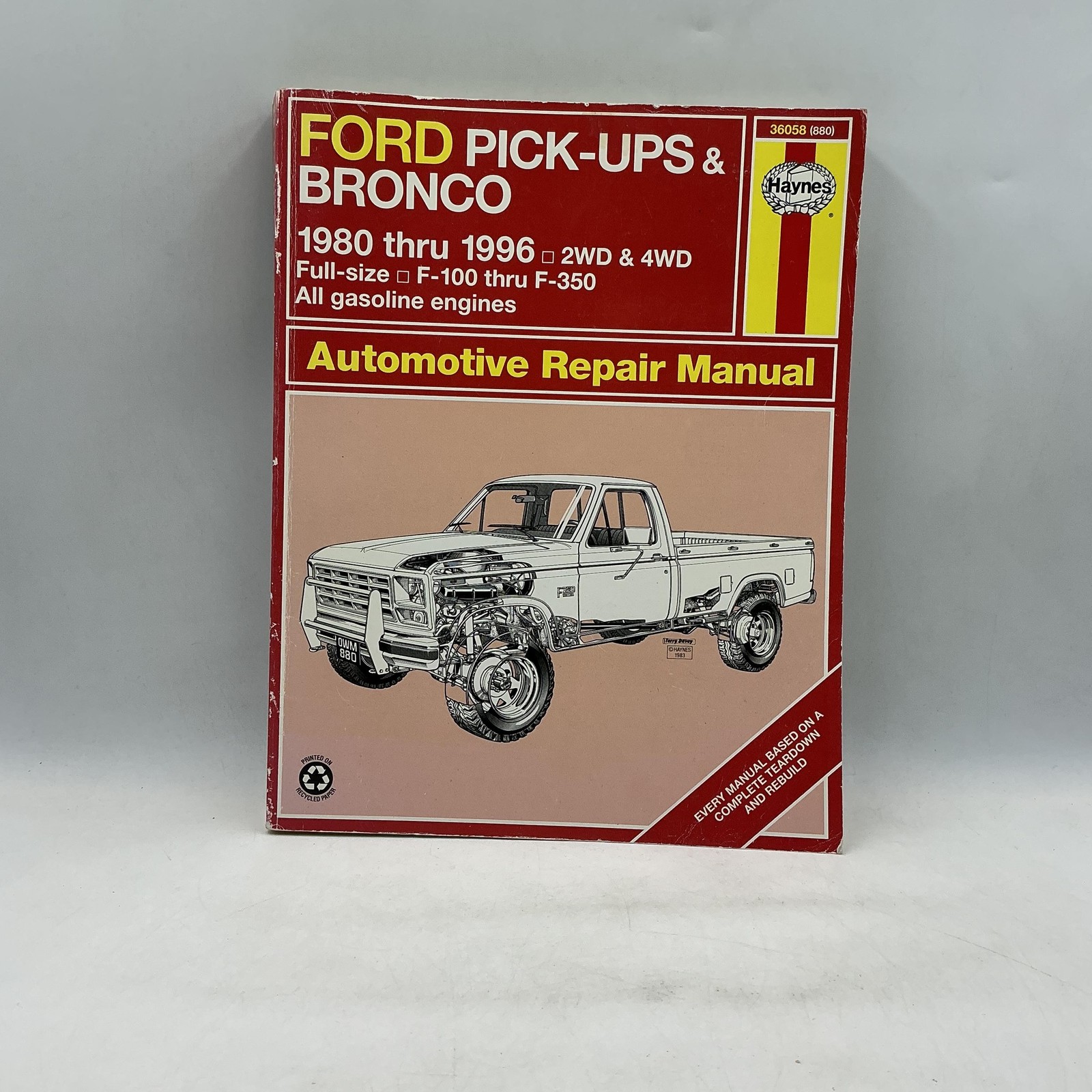 Vintage FORD PICK-UPS & BRONCO 1980 Thru 1996 Haynes PB Red Asmodee 1996