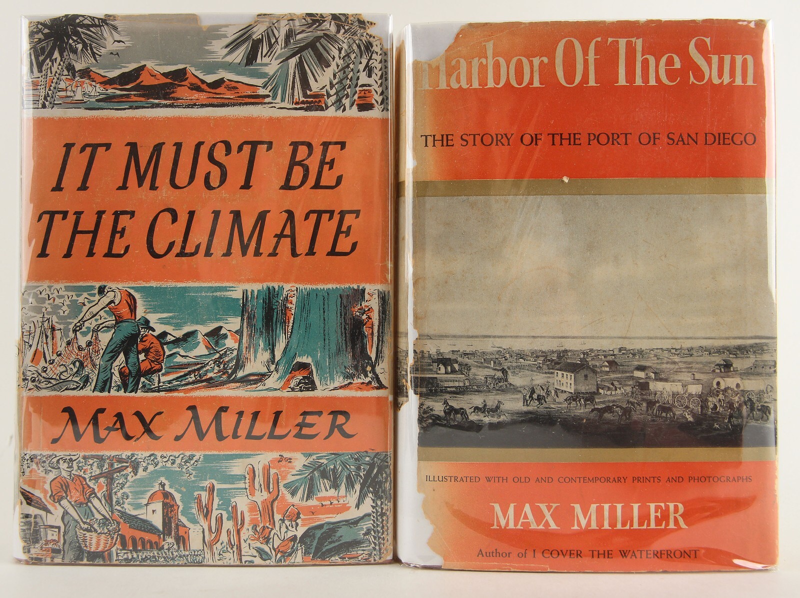 1940-1941 1st Edn Max Miller Books on San Diego 1 Signed (Harbor of the Sun) LOT