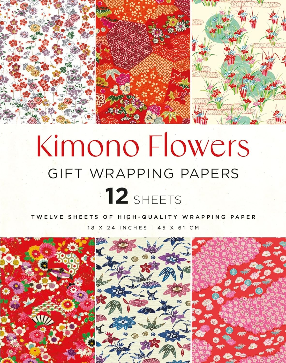 Kimono Flowers Gift Wrapping Papers – 12 Sheets: 18 X 24 Inch (45 X 61 CM) Hi…