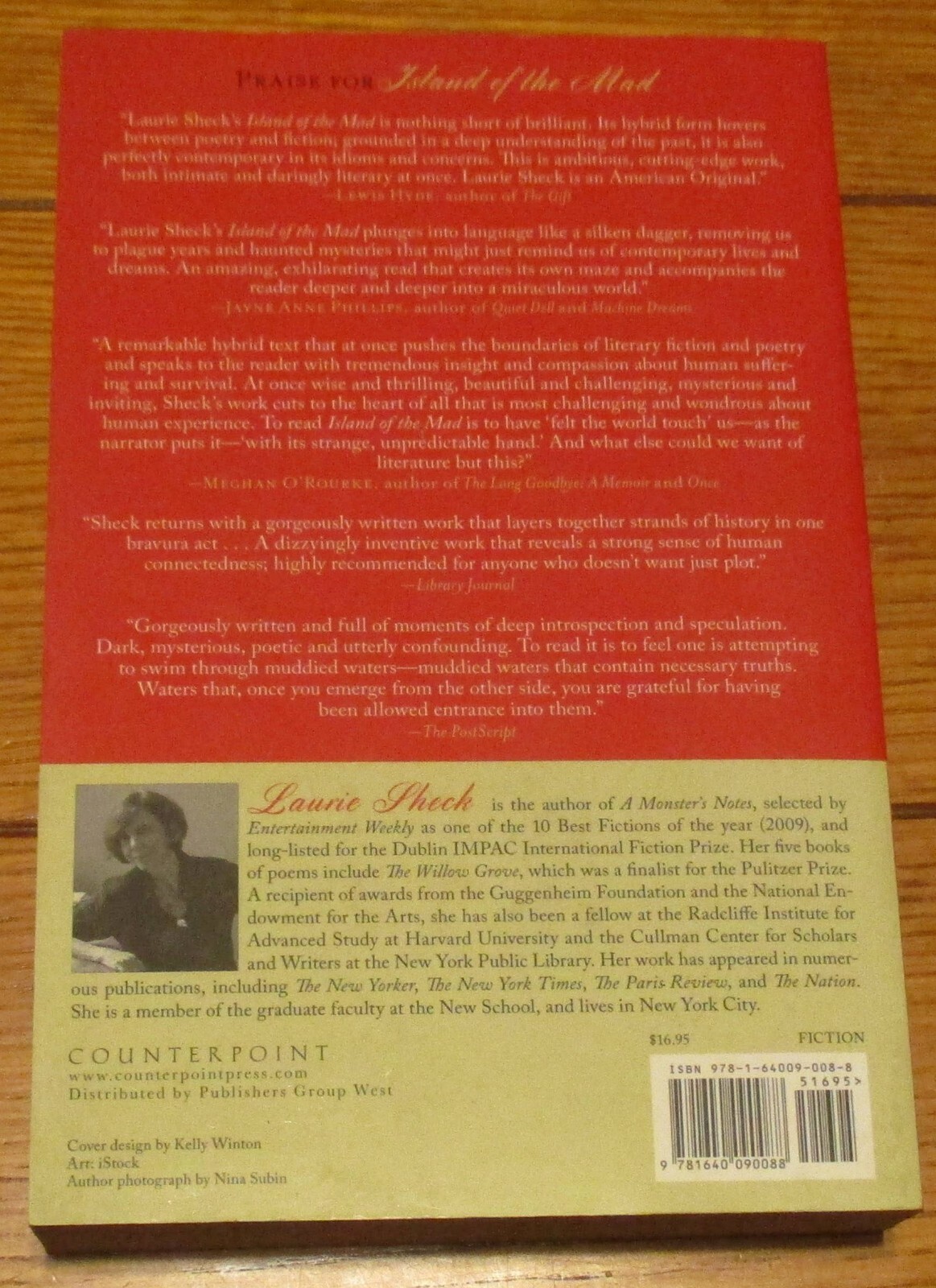 2017 Island of the Mad by Laurie Sheck SIGNED Softcover Book D/J 448 Pages