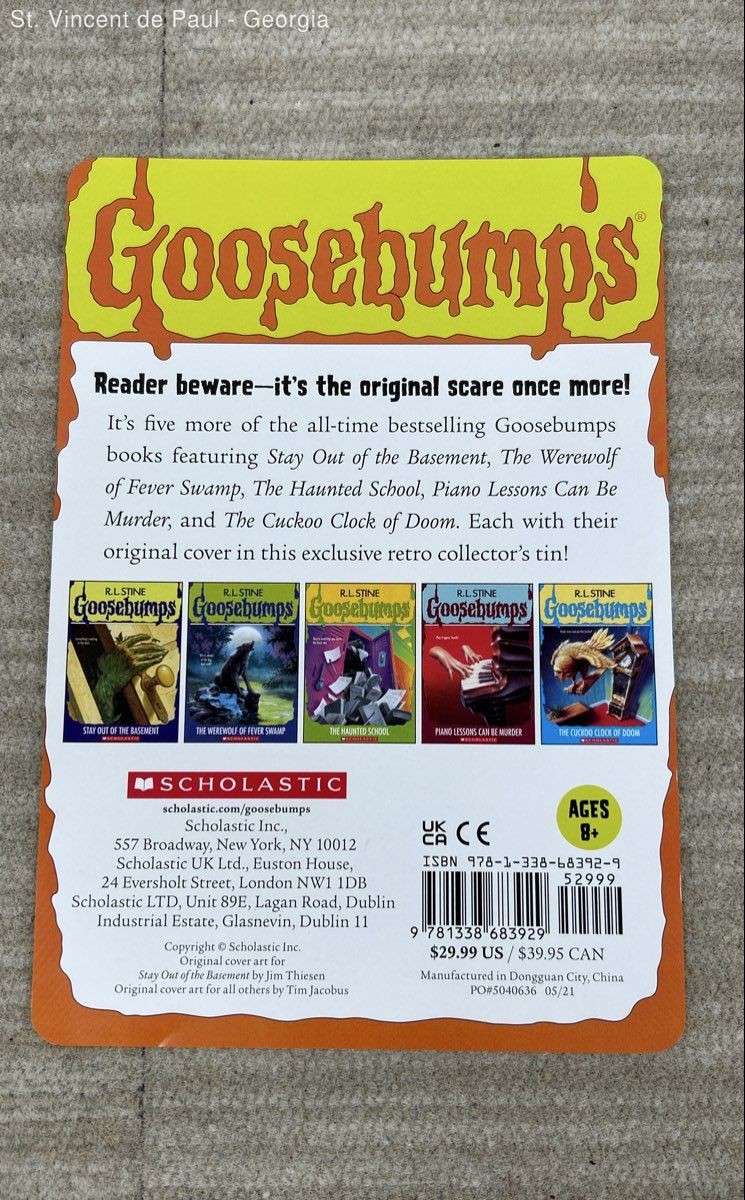 Goosebumps Retro Fear Set: 5 Paperback Books Limited Edition Tin R. L. Stine EXC