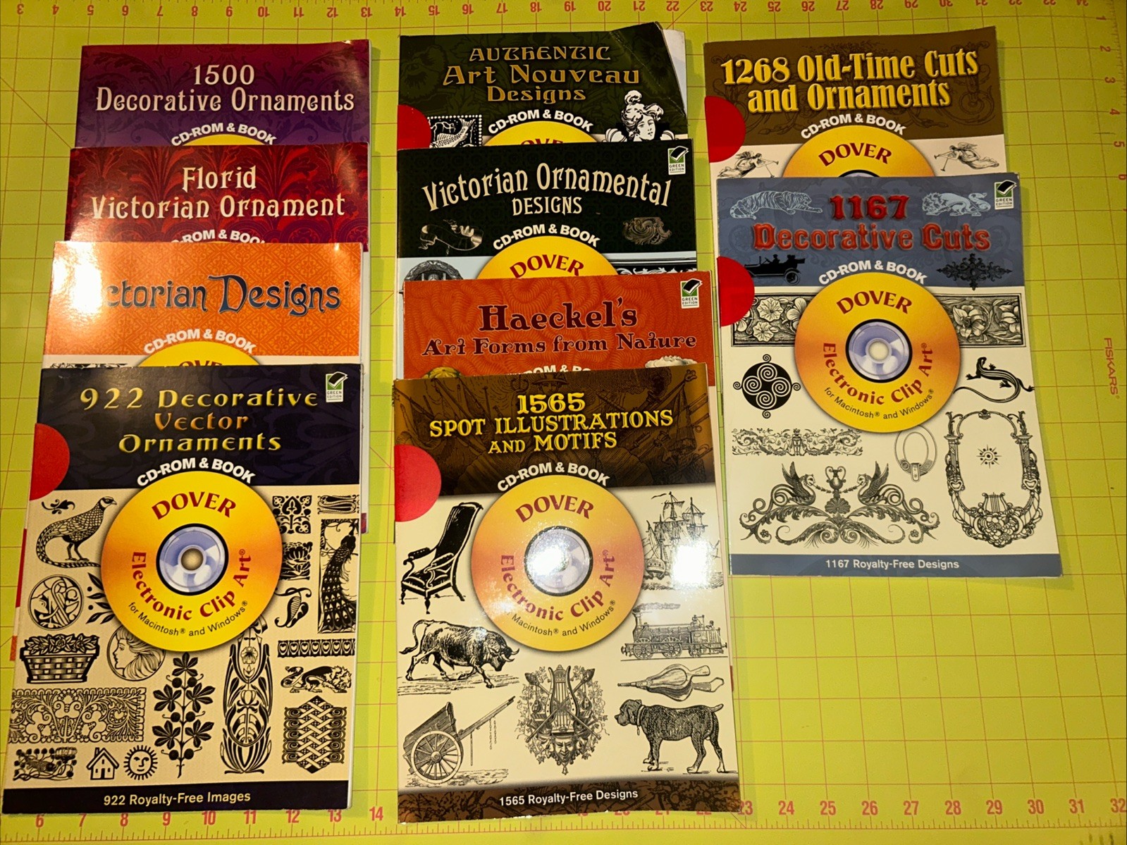 Dover Decorative Design Books Lot 10 CD-ROM Calligraphy Floral Ornaments Clip Ar