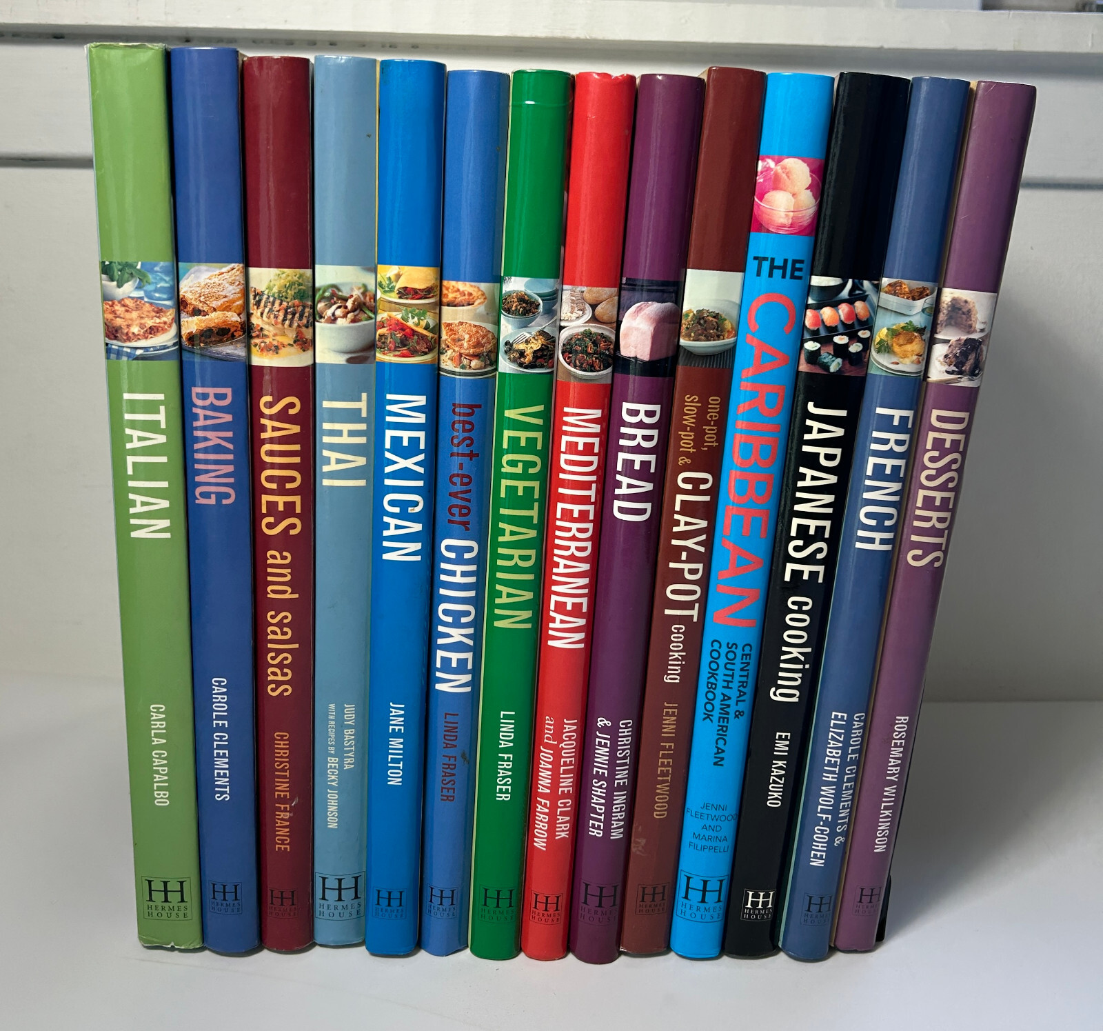 Lot of 14 Hermes House Cookbooks Italian Mediterranean French Bread Thai More