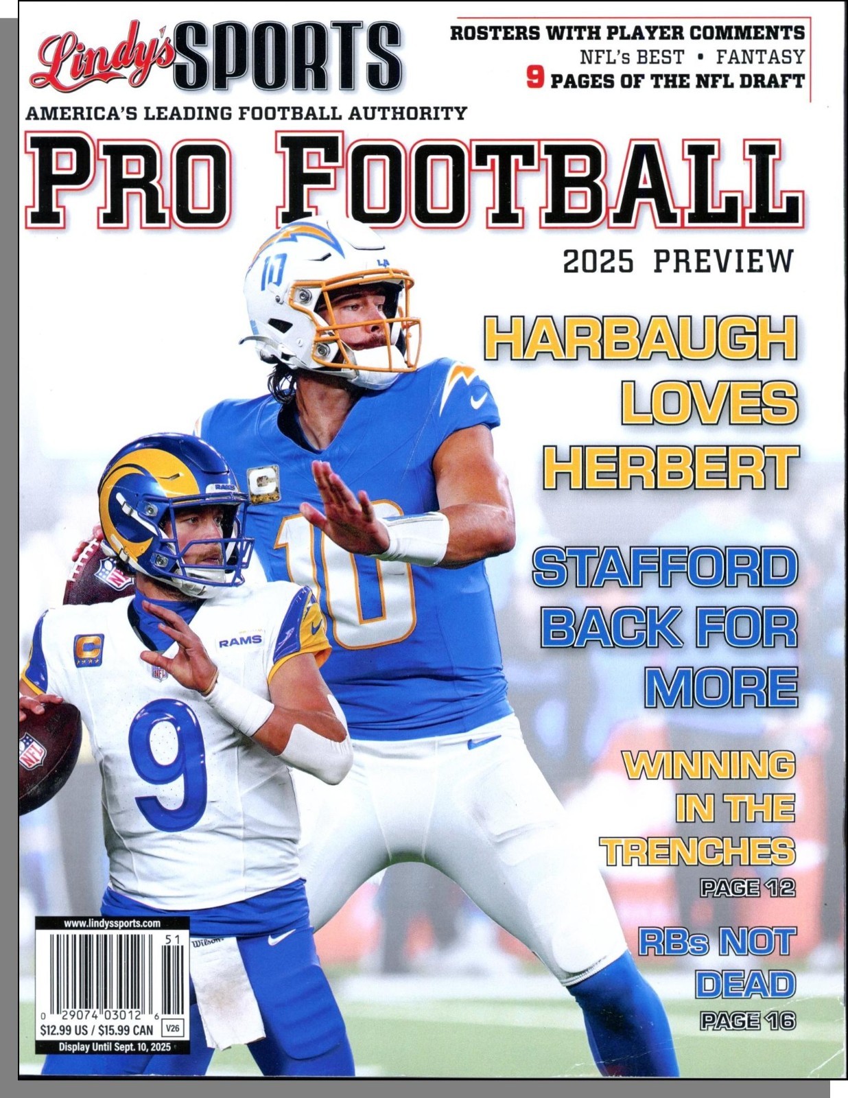 Lindy’s Sports Pro Football 2025 Preview – New Book! 248 Pages!